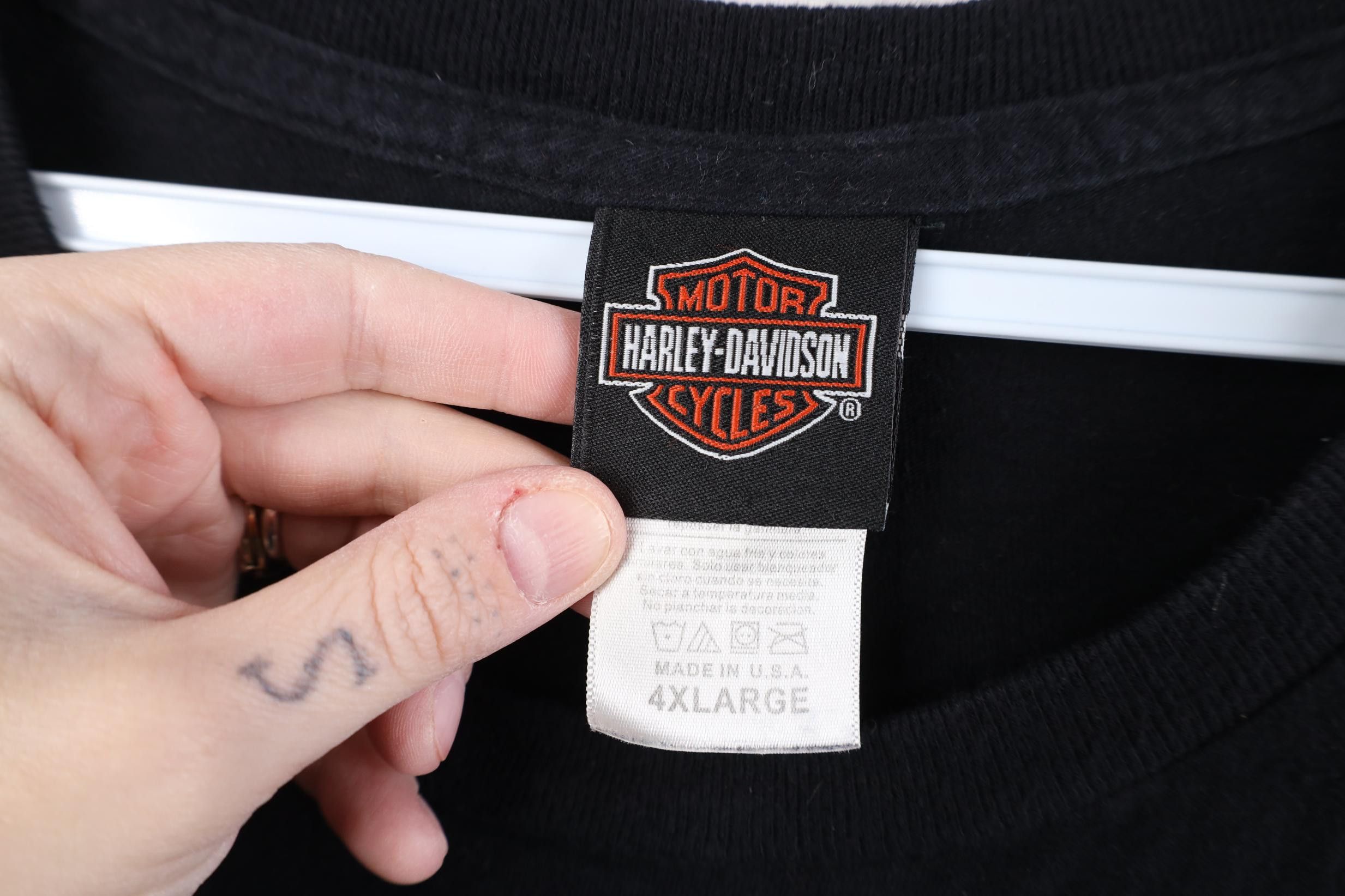Harley Davidson Vintage Y2K Harley Davidson Spell Big Logo T-Shirt Black USA Size US XXL / EU 58 / 5 - 10 Thumbnail