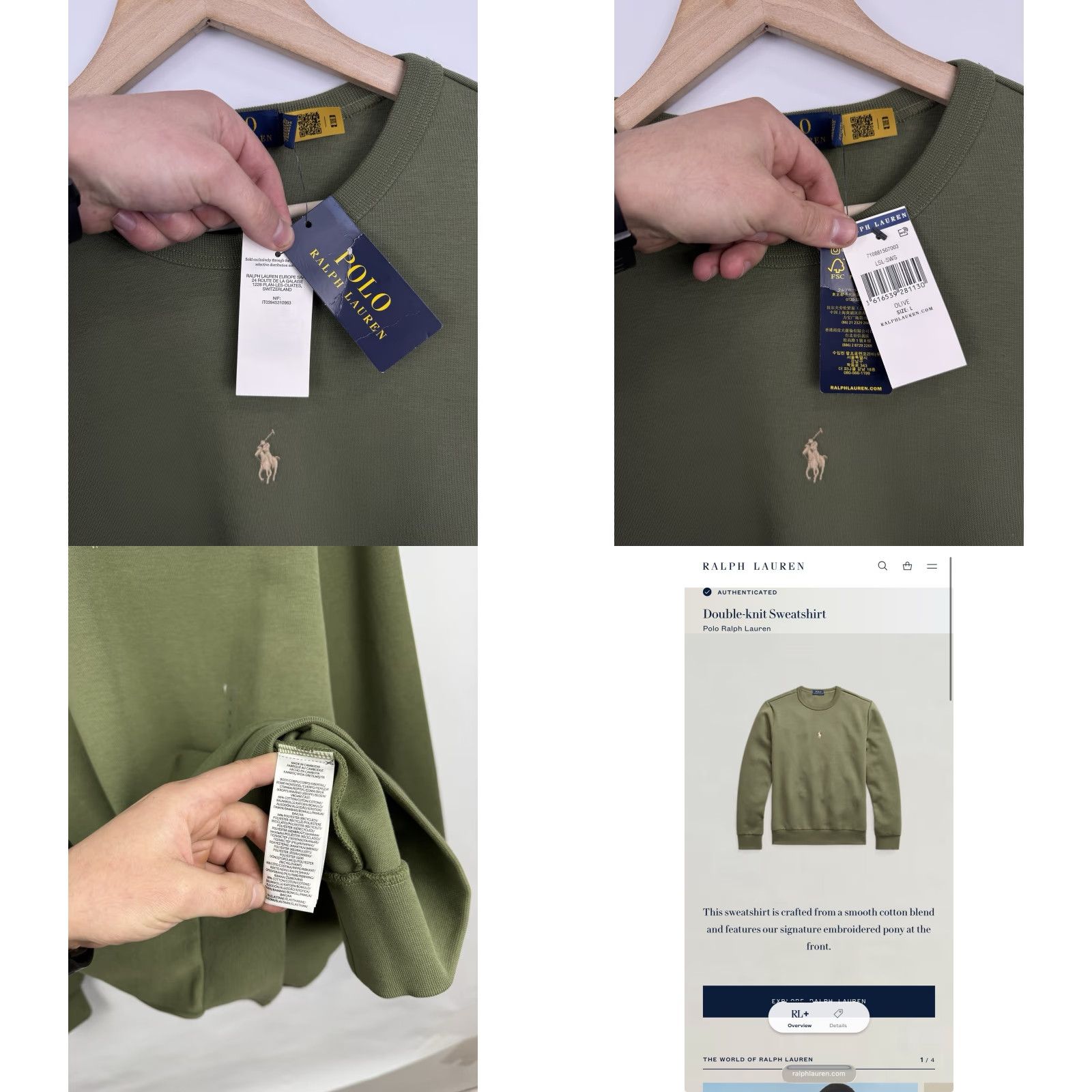 Polo Ralph Lauren NWT Polo Ralph Lauren Double Knit Sweatshirt Olive L Mens Regular Size Sweatshirt Pullover Olive 90s/2000s Rare Size US L / EU 52-54 / 3 - 9 Thumbnail