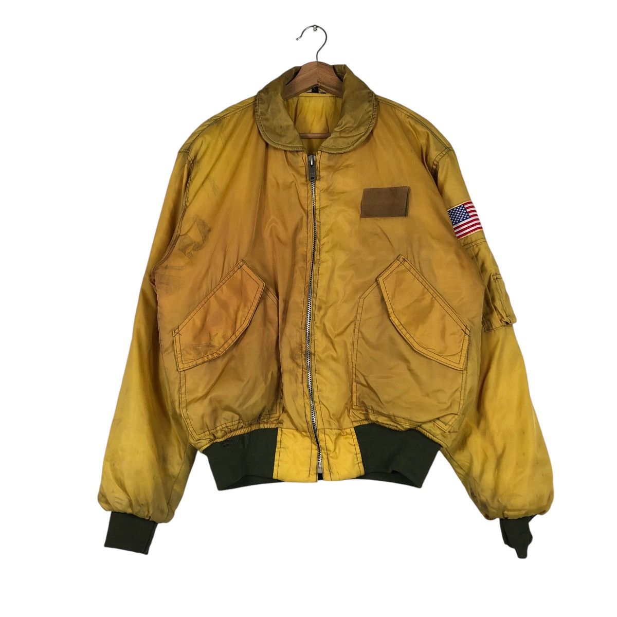 Vintage 📌VINTAGE BOMBER JACKET FLY MILITARY USA FLAG BUZZ RICKSON Size US L / EU 52-54 / 3 - 2 Thumbnail