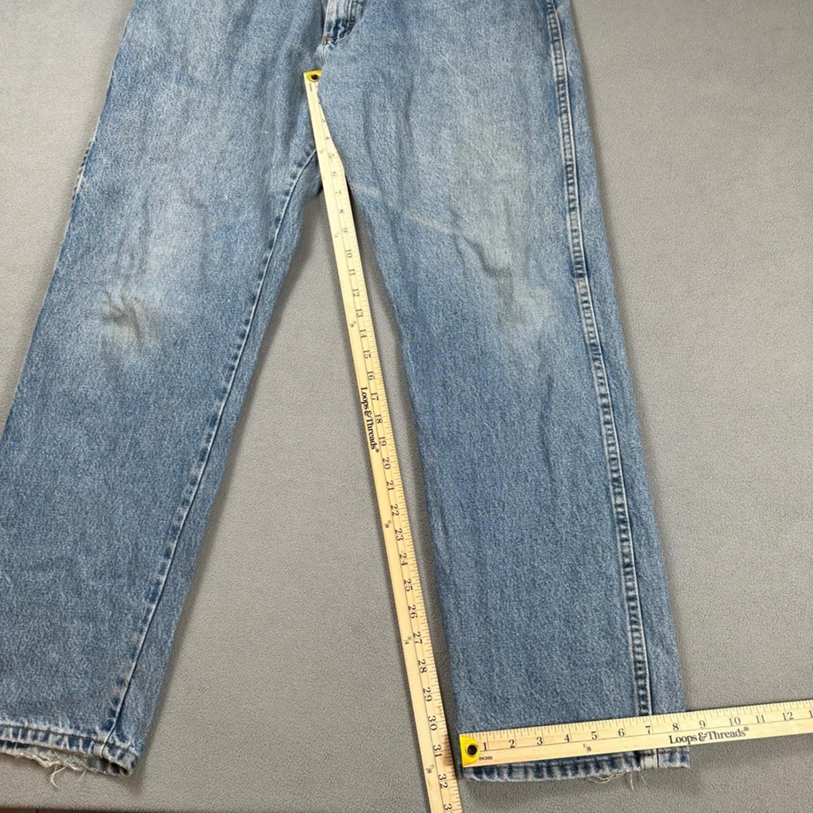 Wrangler Wrangler Jeans 40x32 Mens Light Wash Regular Fit Straight Size US 40 / EU 56 - 3 Thumbnail