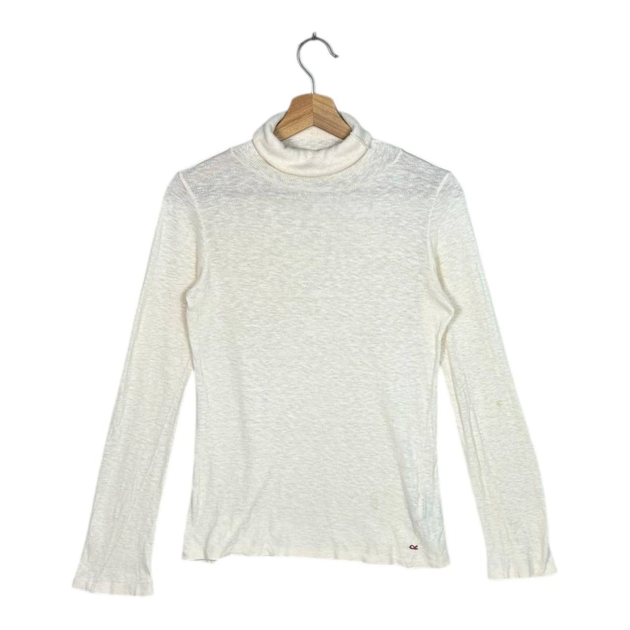 45R 45rpm Japan White Cotton Logo Turtleneck Size 2 (S)