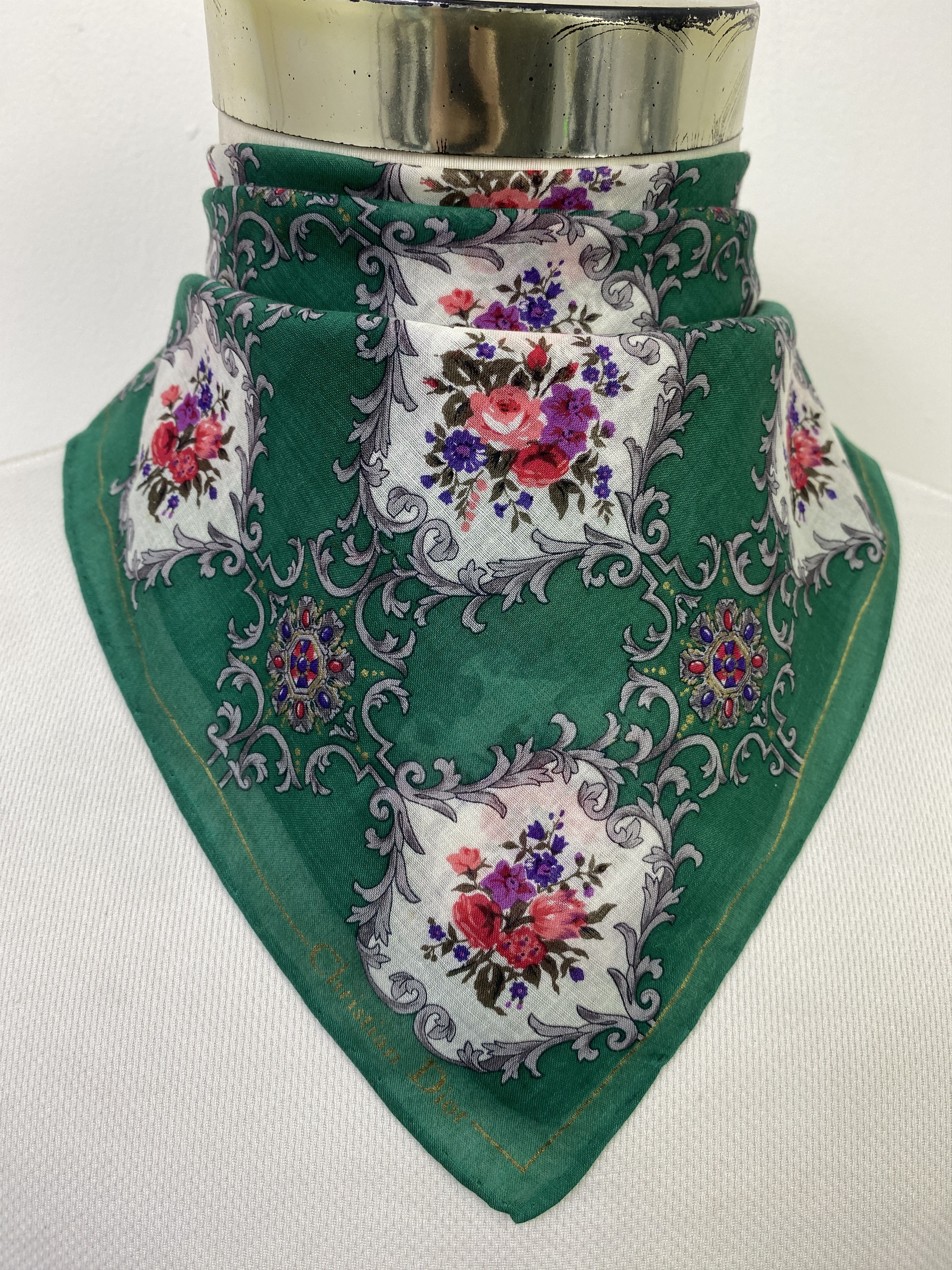 Christian Dior Monsieur Vintage Christian Dior Handkerchief / Neckerchief KT0098 Size ONE SIZE - 2 Thumbnail