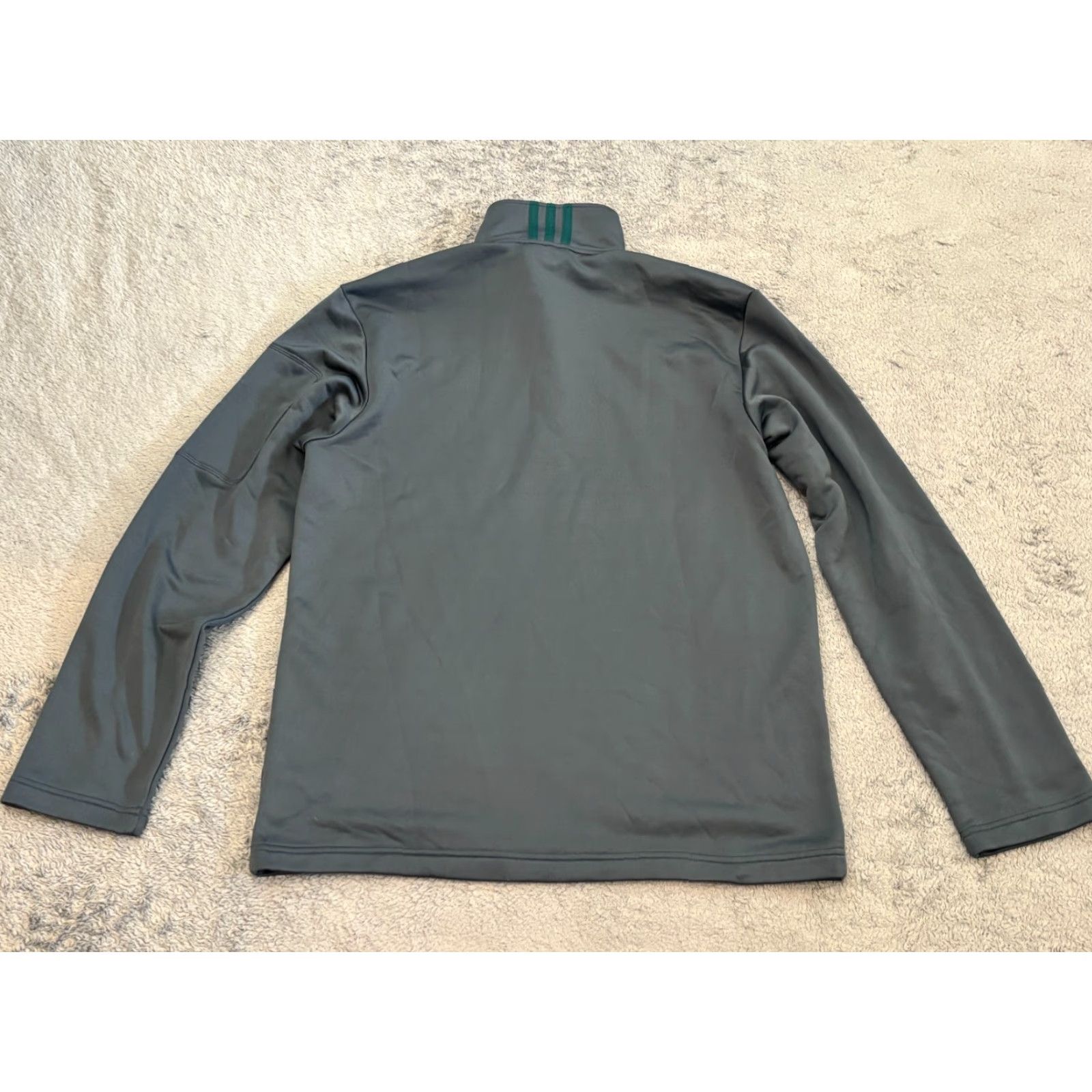 Adidas Adidas 1/4 Zip Performance Pullover Top Mens Medium Gray Green W60597 Size US M / EU 48-50 / 2 - 5 Thumbnail