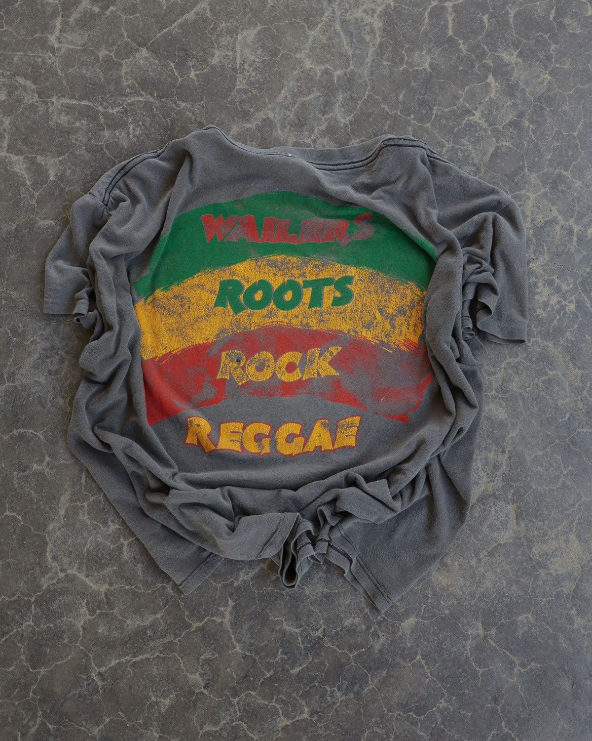 Rap Tees Vintage 80s The Wailers One Love Jamaica USA Faded Black Tee Size US XL / EU 56 / 4 - 7 Thumbnail