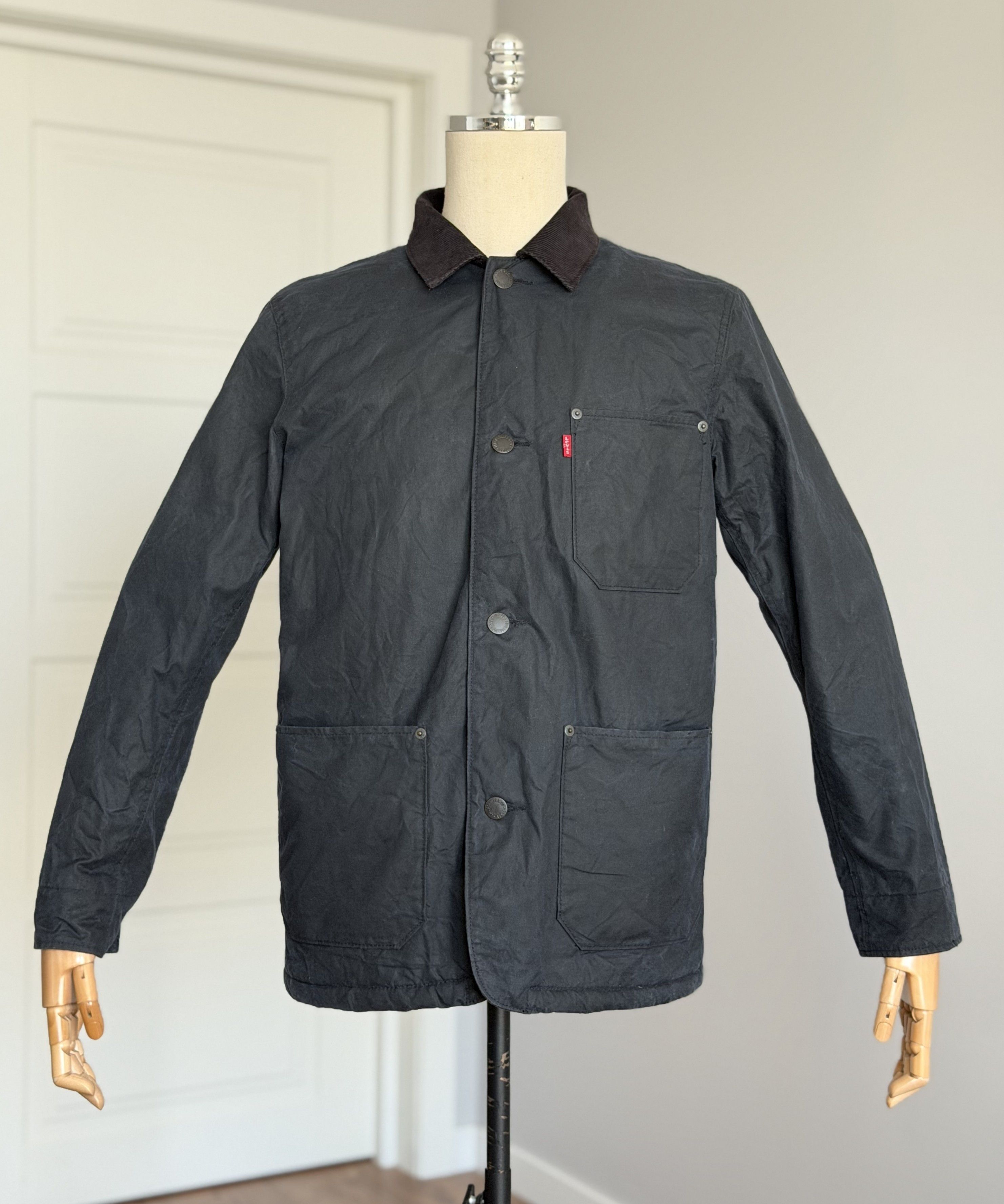 Levi's LEVIS Halley Stevensons Wax Sherpa Jacket Navy Waxed Cotton Size US M / EU 48-50 / 2 - 1 Thumbnail