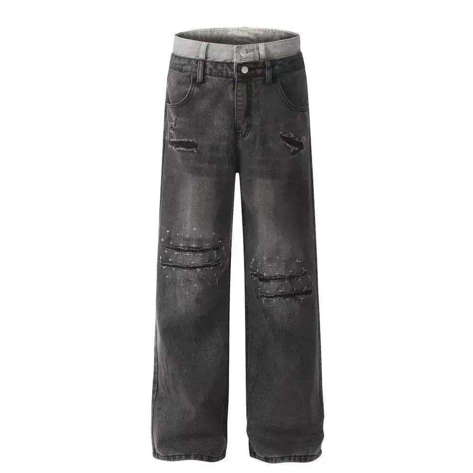 Japanese Brand Dirty old ripped jeans Size US 32 / EU 48 - 1 Thumbnail