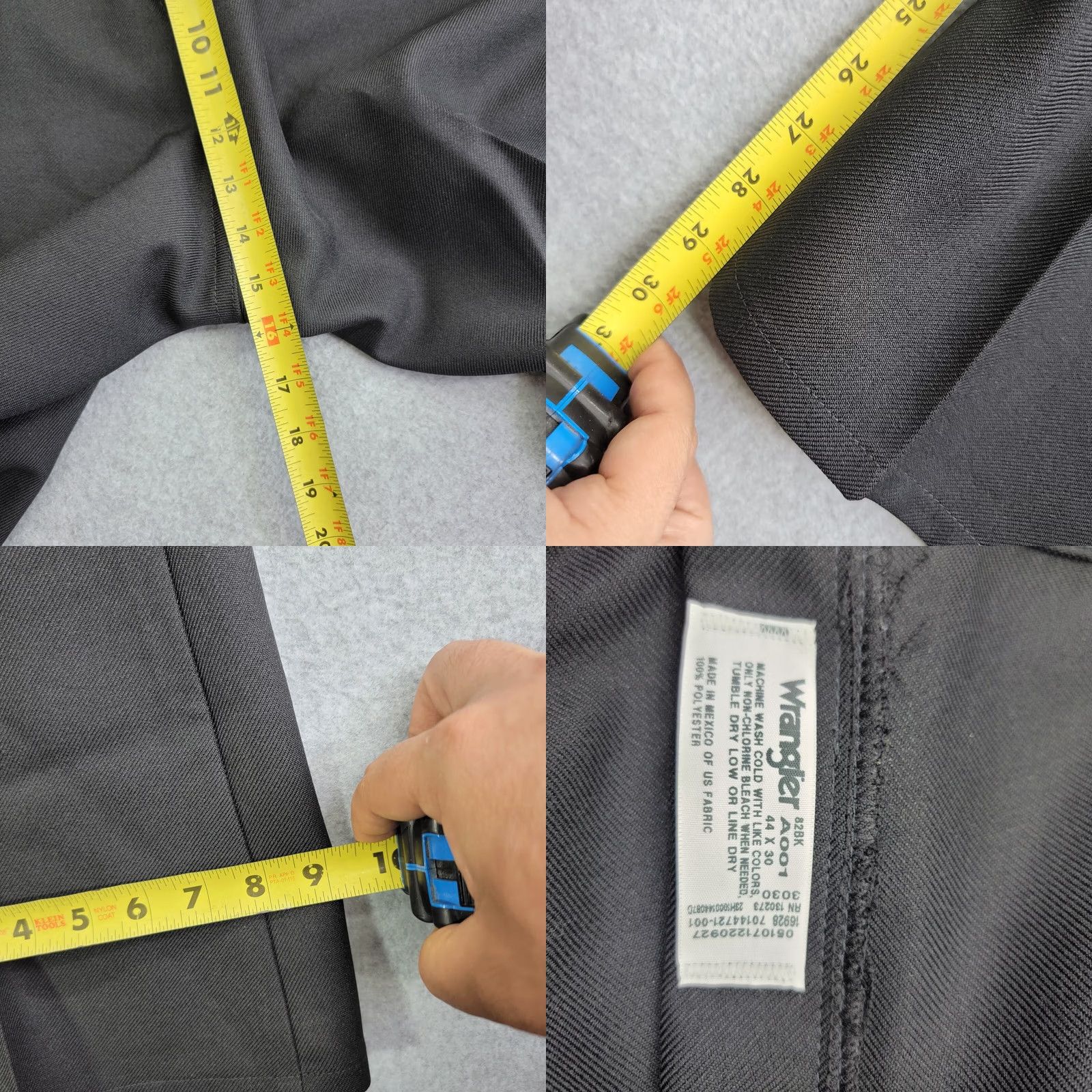 Wrangler VINTAGE Wrangler Jeans Mens W44 L30 Black Wrancher Trousers 82BK Polyester Wrangler 82BK 90s Retro USA Jeans Mens Regular Straight 44x30 Black Size US 44 / EU 60 - 9 Thumbnail