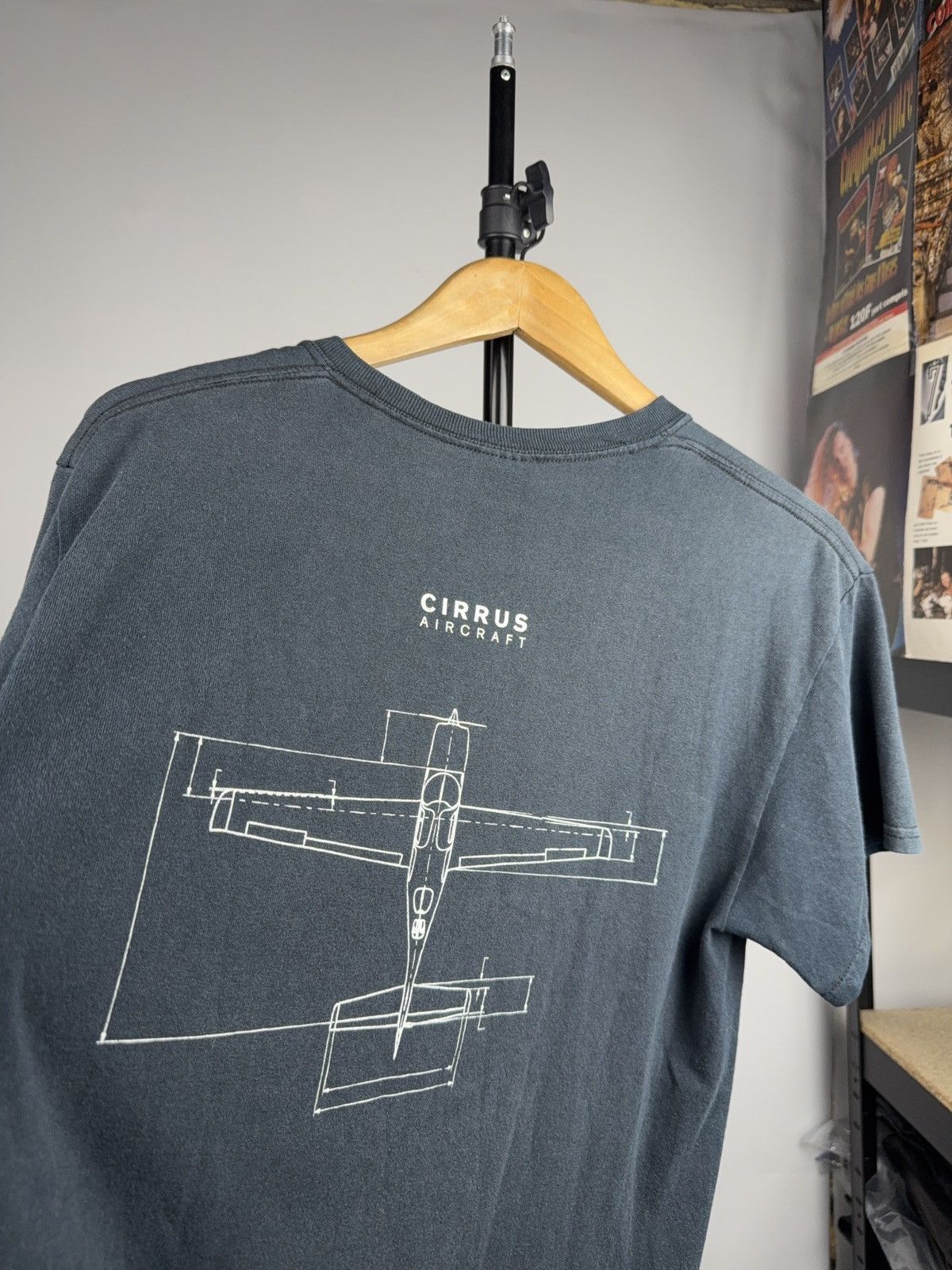 Vintage 00s Cirrus Aircraft Blueprint Plane Tee Technical Diagram Size US M / EU 48-50 / 2 - 8 Thumbnail