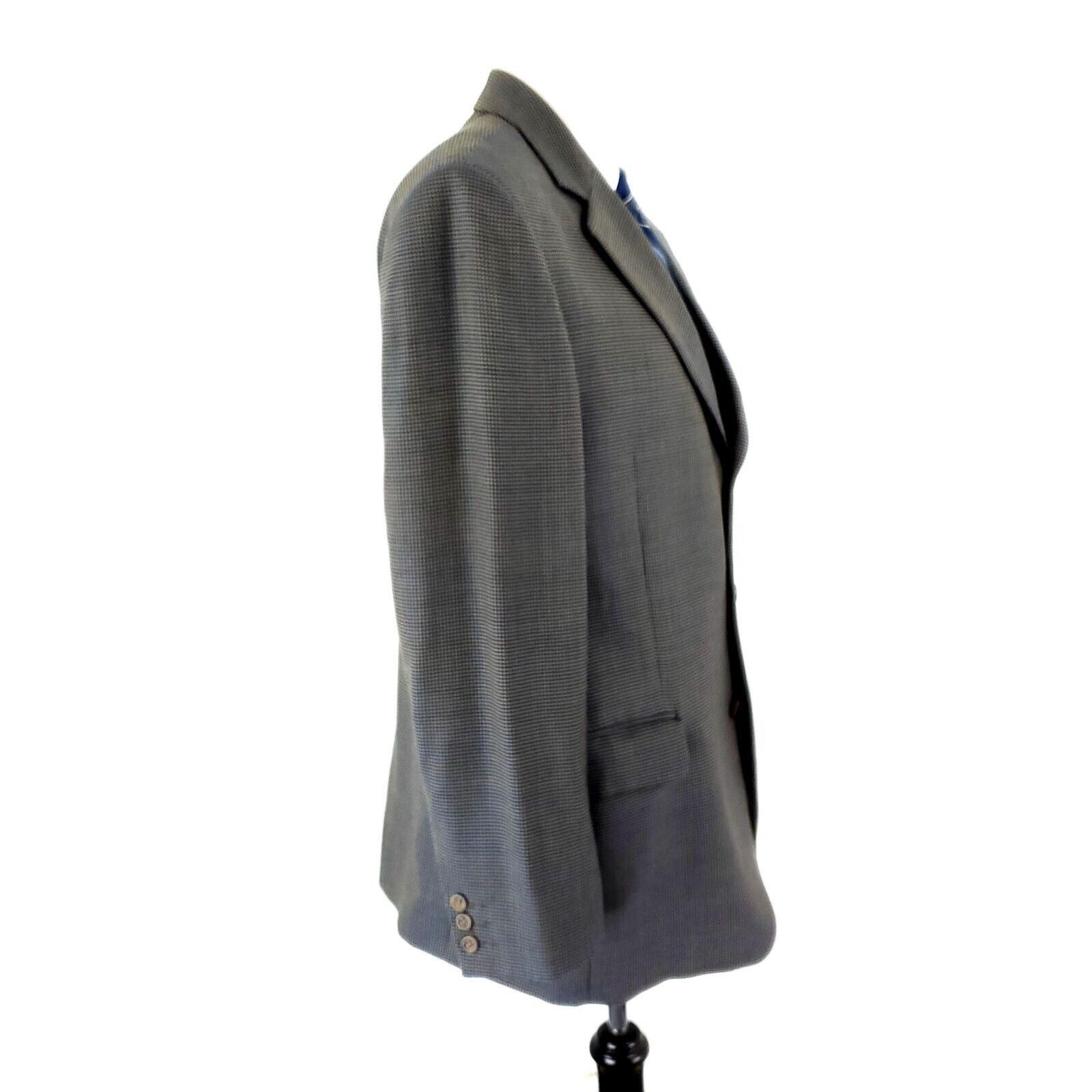 Jack Victor Jack Victor Lanzawood SPJ Wool 3 Button Sport Coat 42R Blue Size 42R - 6 Thumbnail