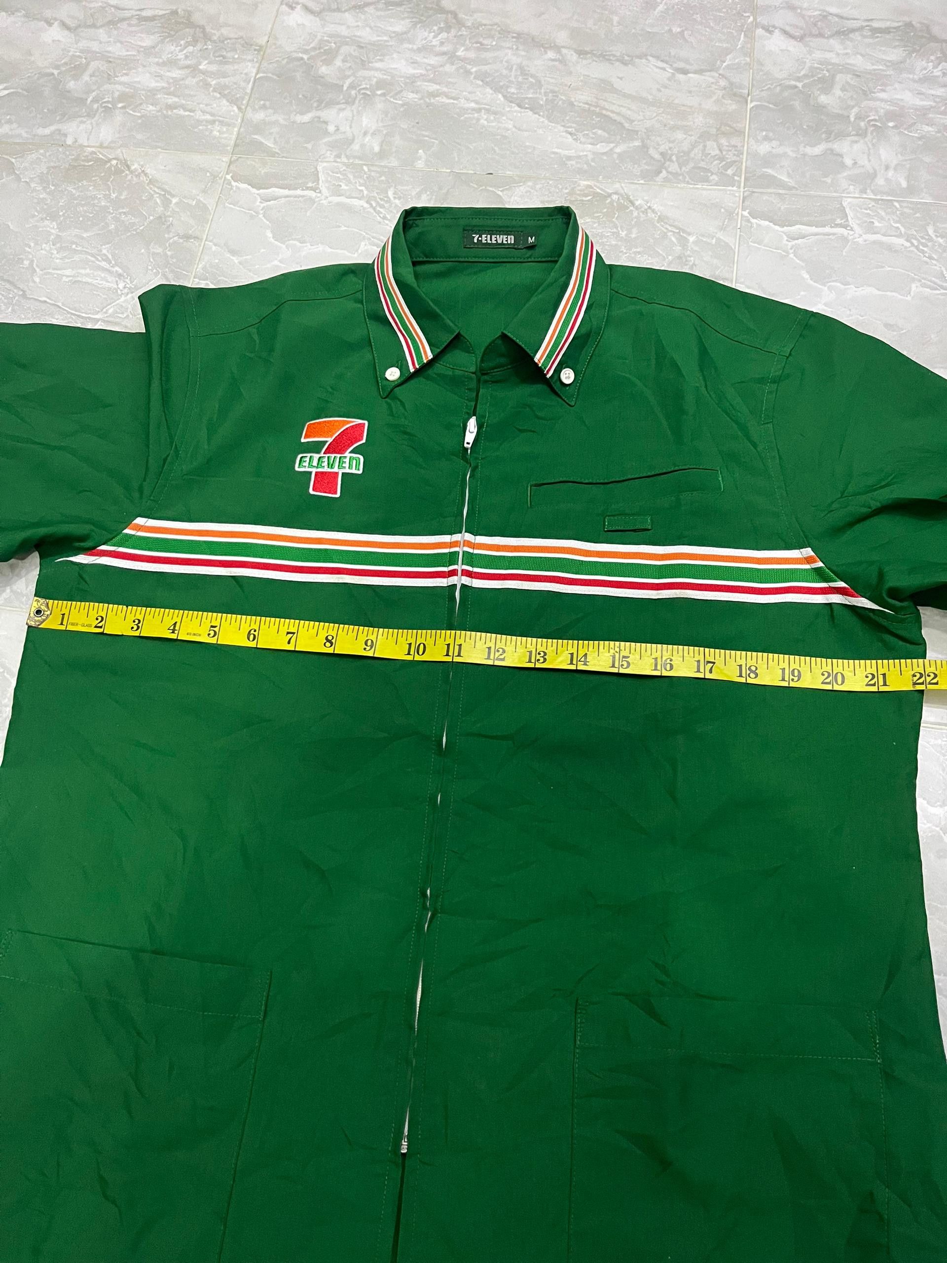 Japanese Brand 7-Eleven Japan Workwear Zip Shirt Racing Stripe Size US M / EU 48-50 / 2 - 12 Thumbnail