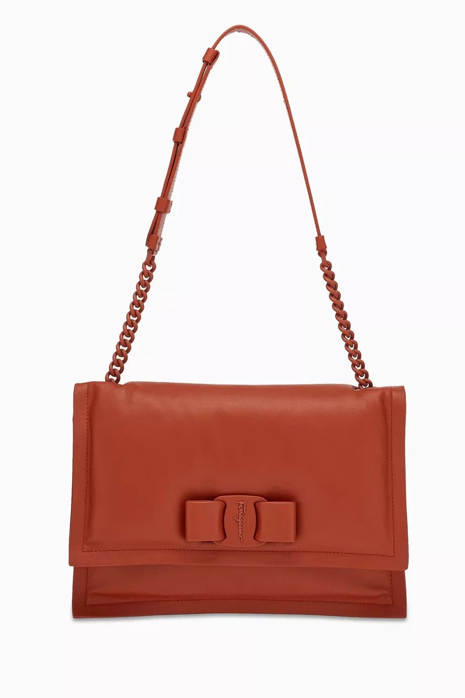 Salvatore Ferragamo o1s1rm1124 Size: OS / Padded Leather Shoulder Bag in Brown Size ONE SIZE - 1 Thumbnail