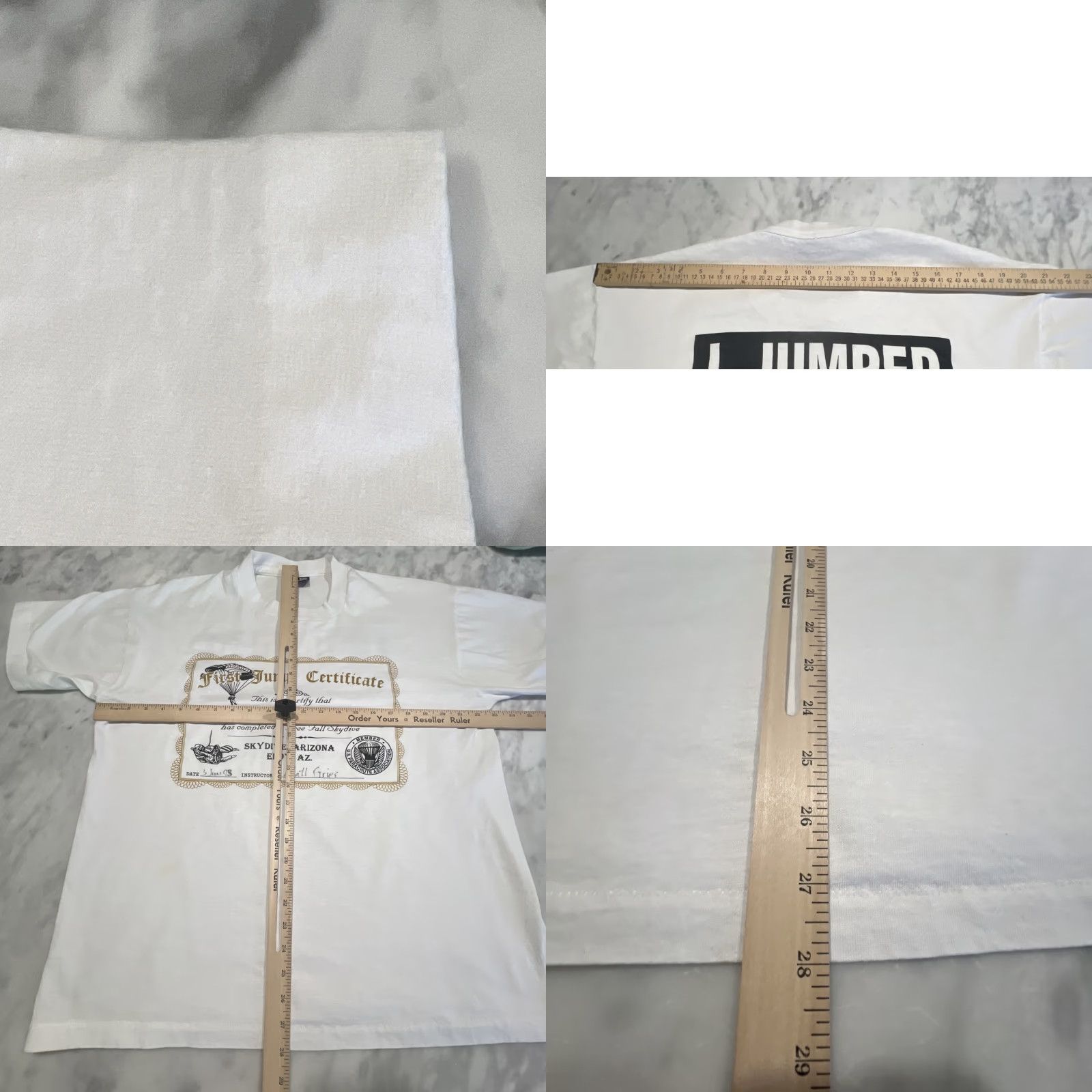 Fruit Of The Loom VINTAGE 1990s Skydive Arizona I Jumped From 13000 Feet T Shirt XL White Men Graphic Tee Personalized 1st Jump Single Stitch Size US XL / EU 56 / 4 - 8 Thumbnail