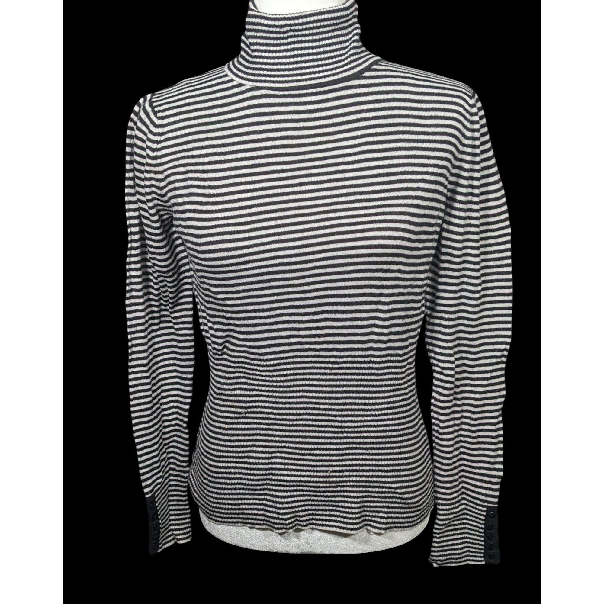 Other Delia's Black And White Striped Turtleneck Size L / US 10 / IT 46 - 2 Thumbnail