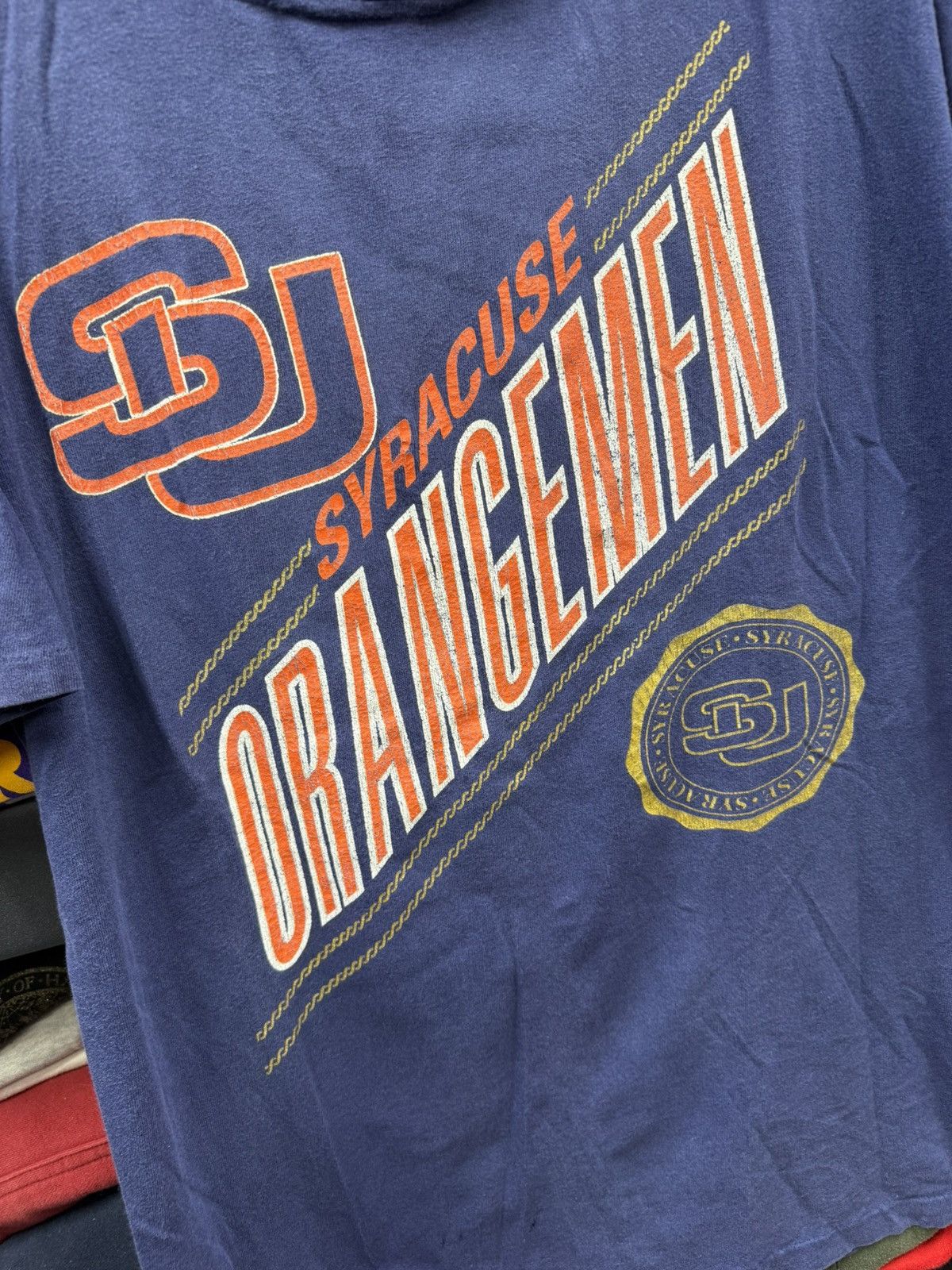 Vintage Vintage 1990s Syracuse Orangemen Navy Single Stitch nutmeg Size US XL / EU 56 / 4 - 5 Thumbnail