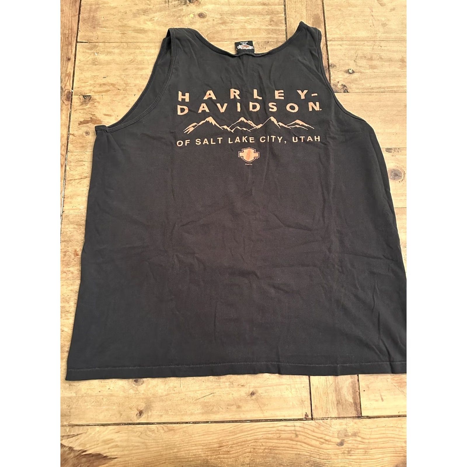 Harley Davidson VINTAGE Harley-Davidson Rebel Tank T-Shirt Mens 2XL Black Faded Salt Lake City UT Bones Couture Size US XXL / EU 58 / 5 - 5 Thumbnail