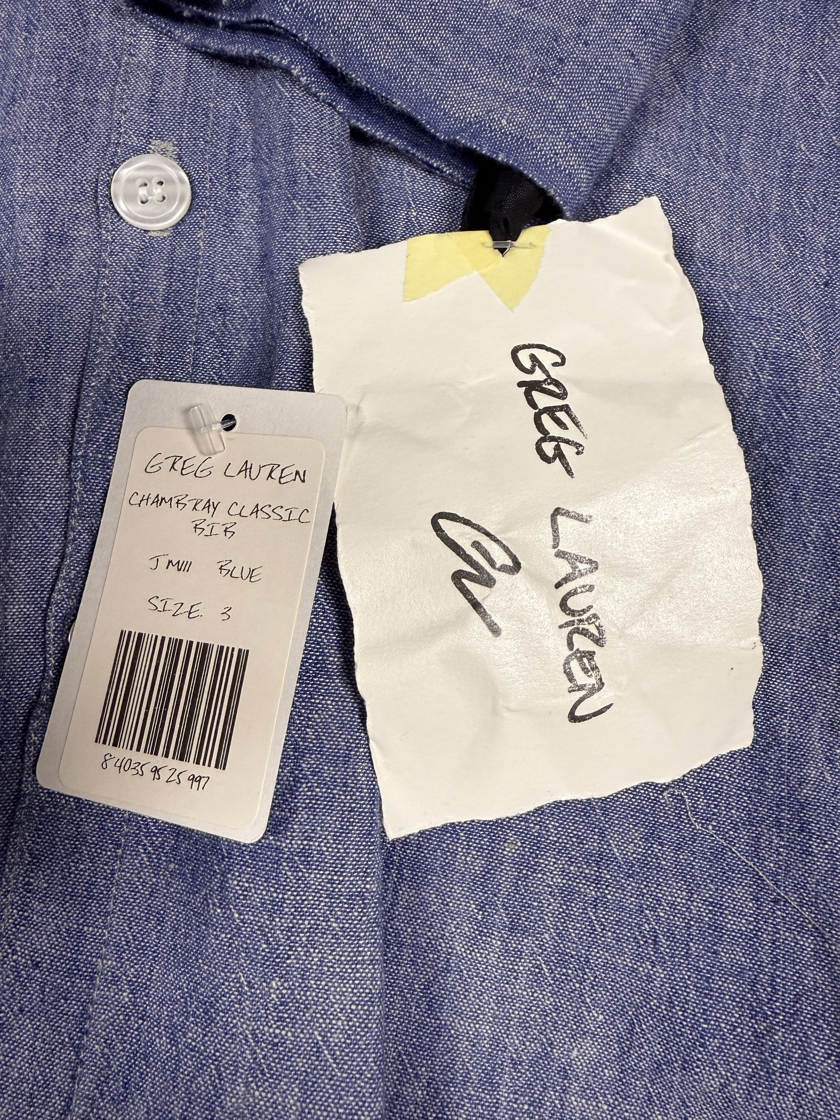 Greg Lauren $950 Greg Lauren Chambray Classic Bib studio shirt Size US L / EU 52-54 / 3 - 6 Thumbnail