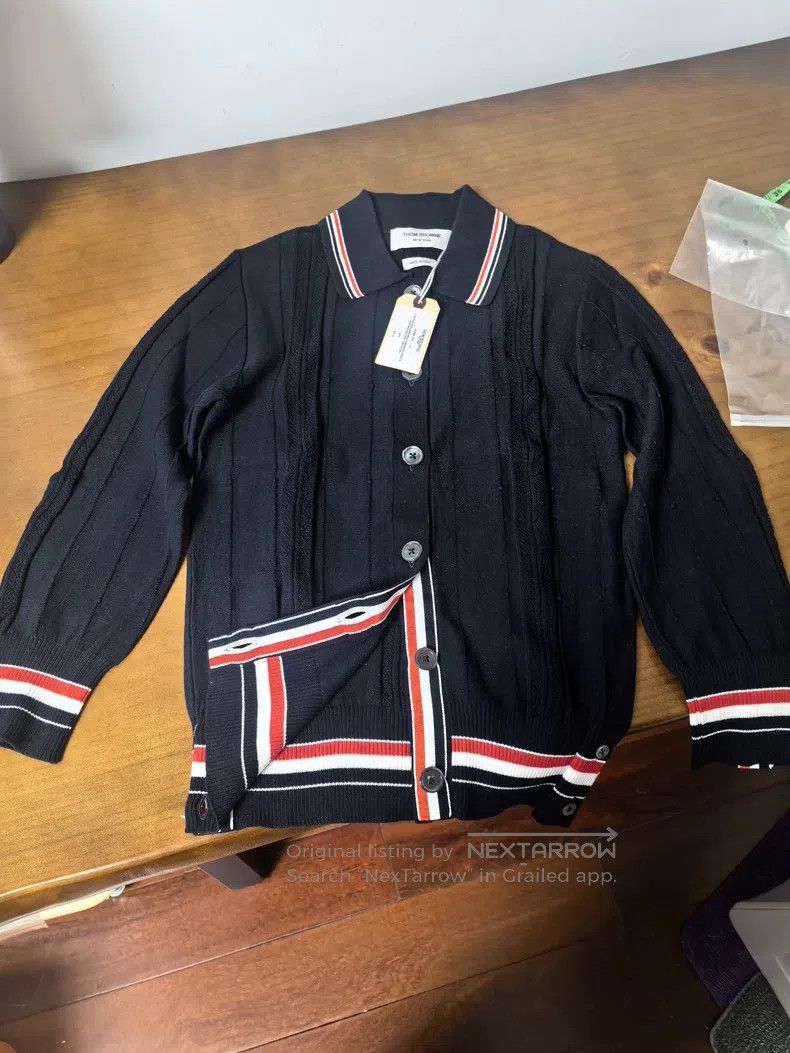 Thom Browne Thom Browne Striped knit cardigan in deep blue Size XS / US 0-2 / IT 36-38 - 1 Thumbnail