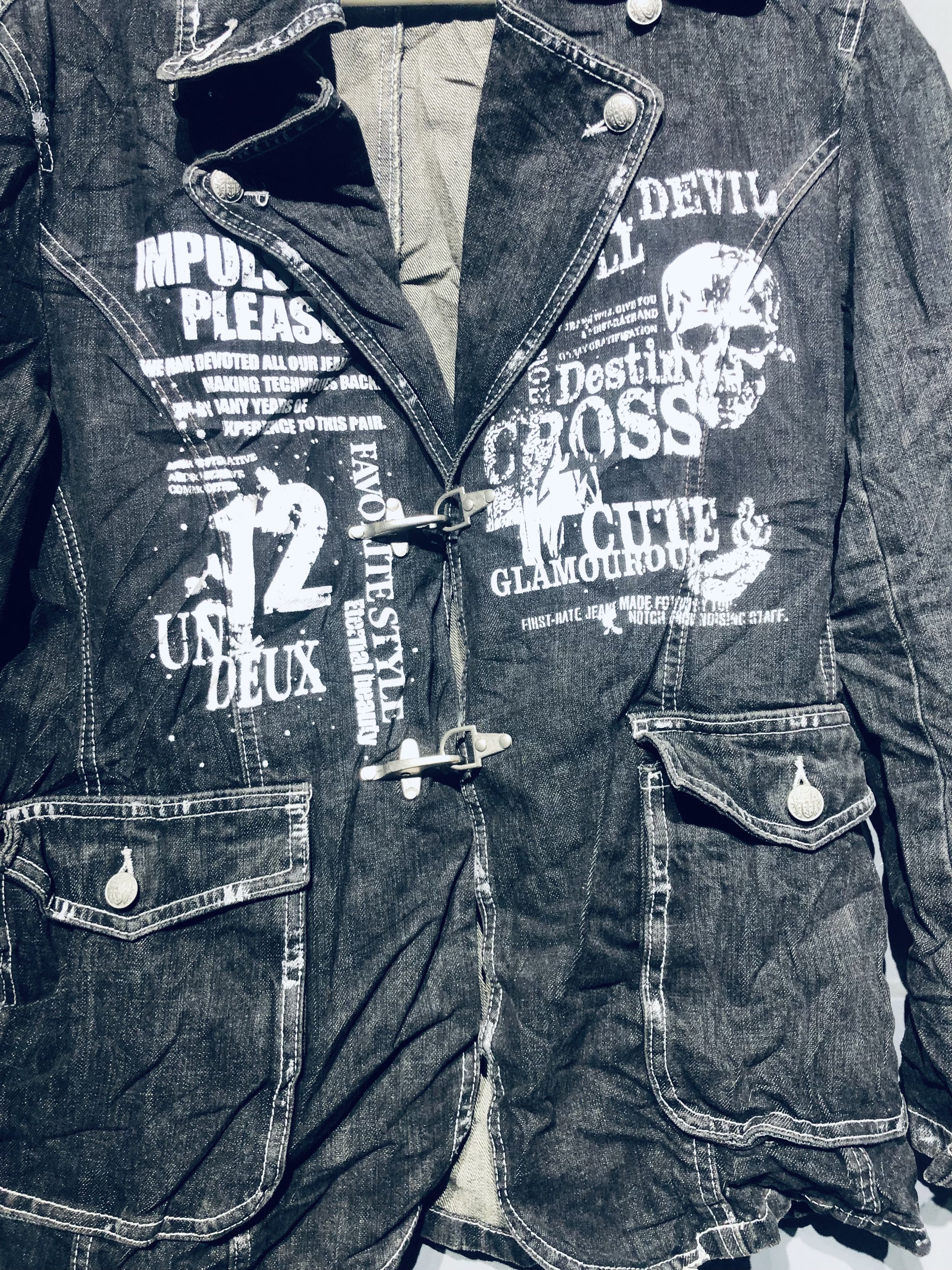 Japanese Brand 💸OFFER BINDING💸 SKULL ☠️ PUNK STYLE DENIM JACKET‼️ Size US M / EU 48-50 / 2 - 6 Thumbnail