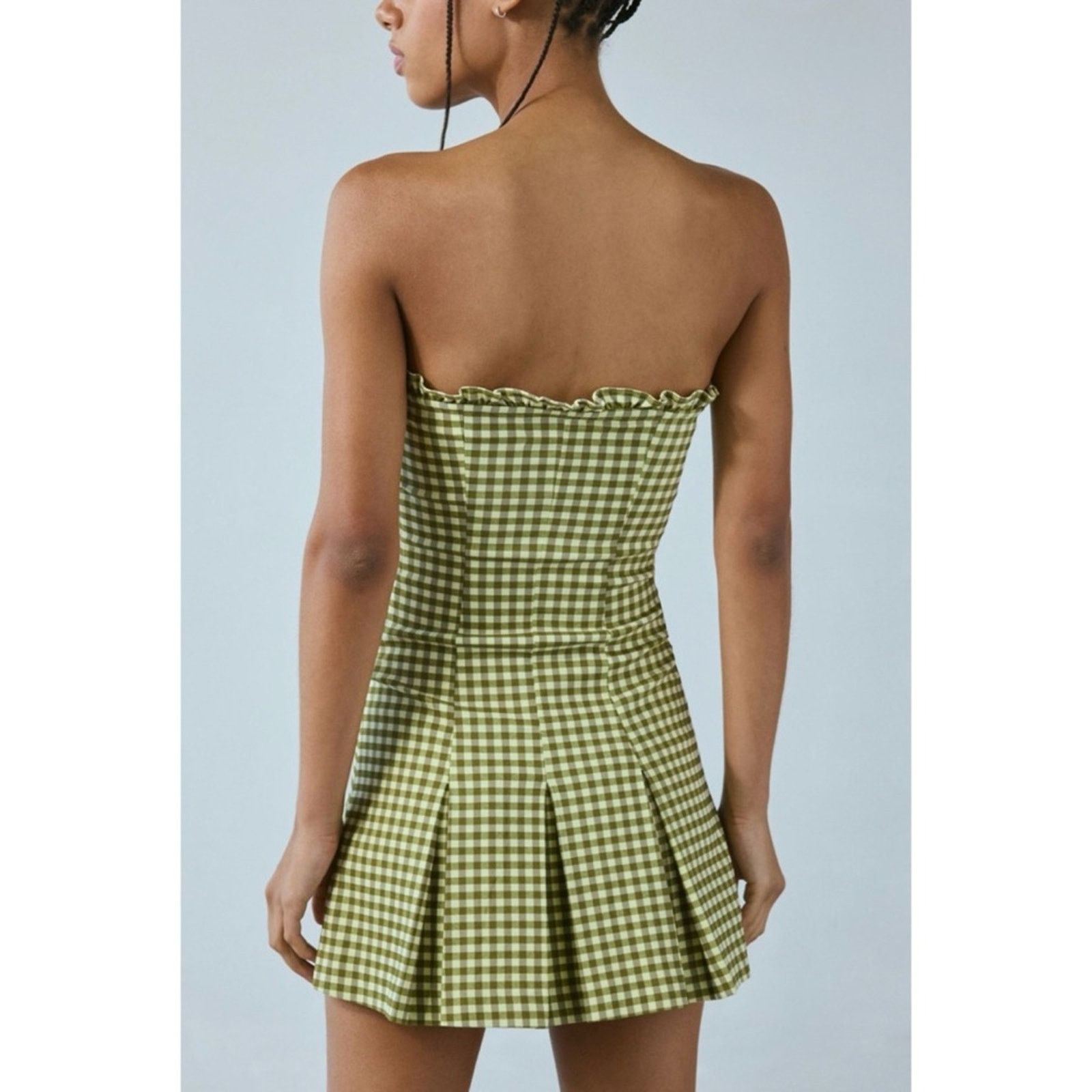 Urban Outfitters Urban Outfitters Margot Strapless Drop Waist Gingham Dress M Size M / US 6-8 / IT 42-44 - 16 Thumbnail