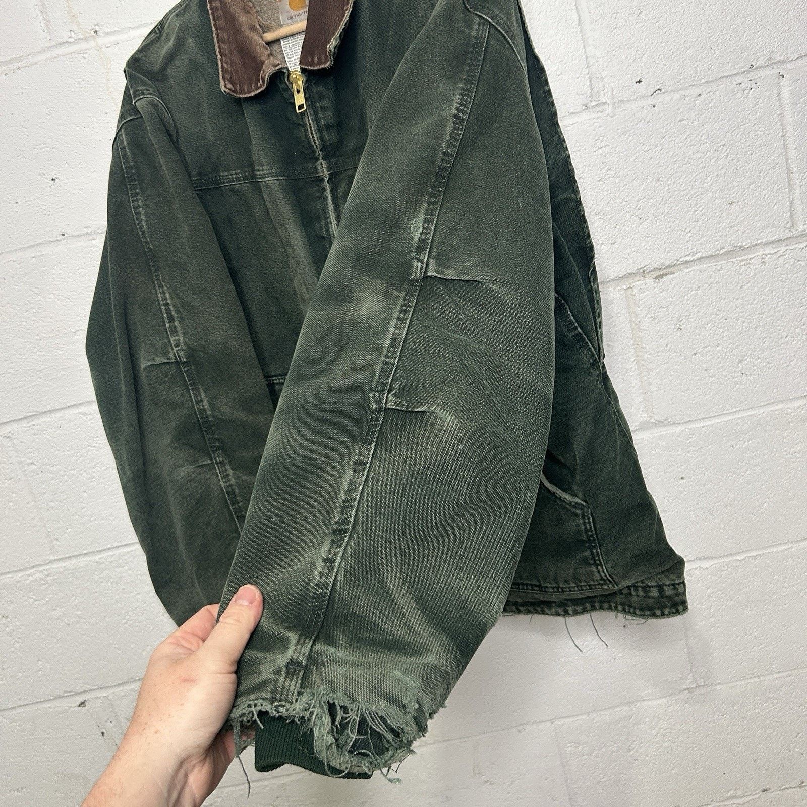 Carhartt Thrashed Carhartt Sandstone Sherpa-Lined Ridge Coat “Spruce” Size US L / EU 52-54 / 3 - 11 Thumbnail