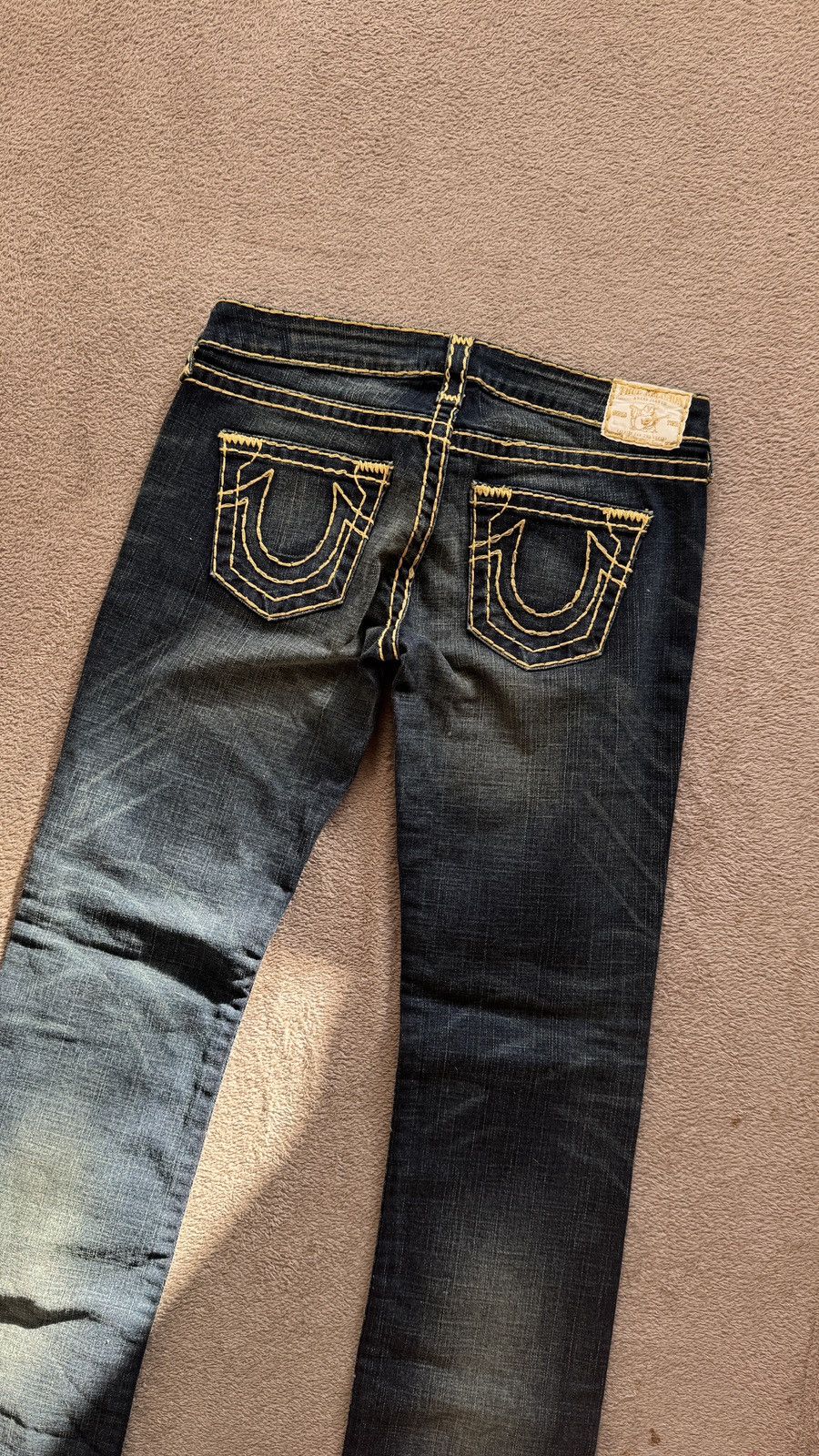 Hysteric Glamour True religion Y2K vintage washed Jeans slim fit embroidered Size 29" - 2 Thumbnail