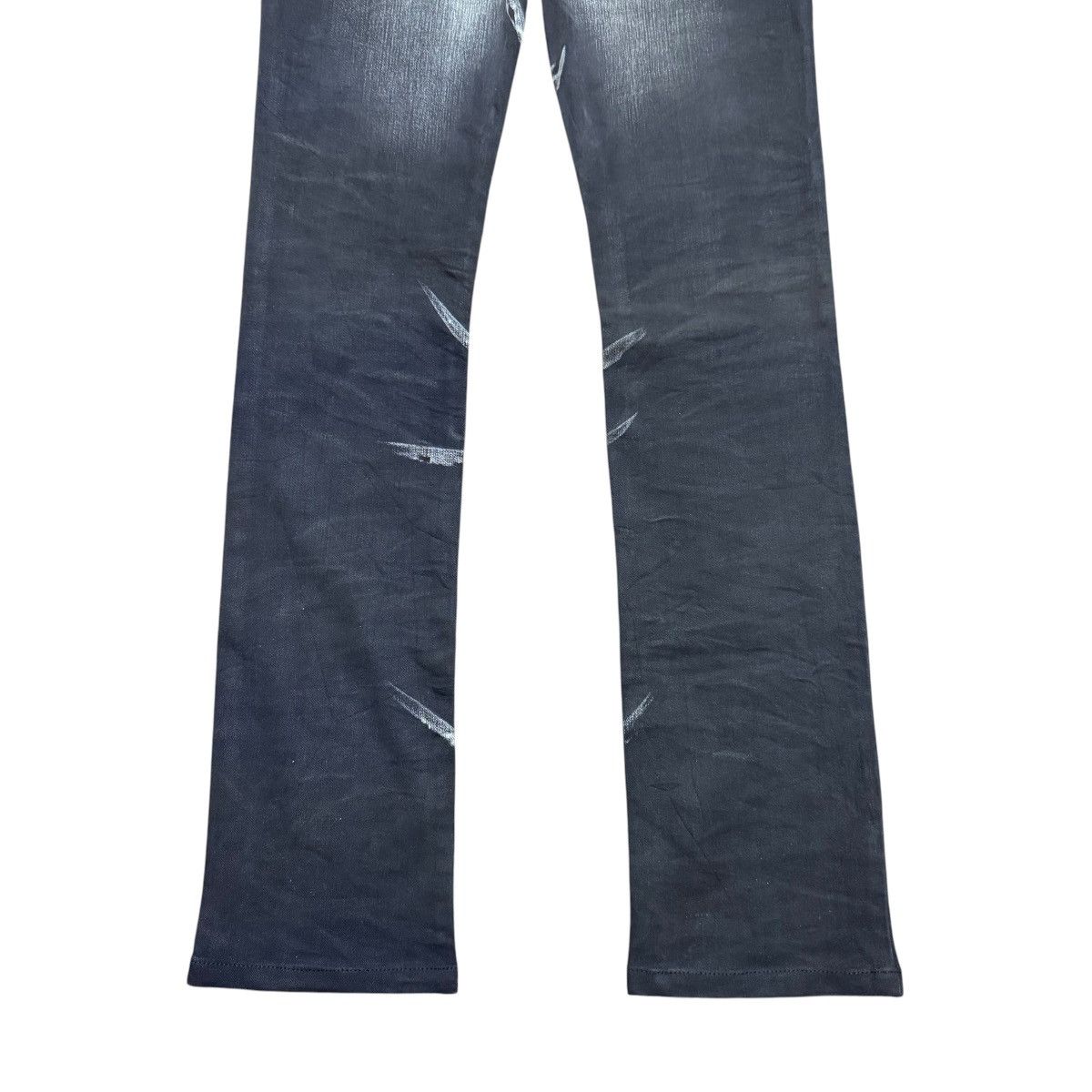 Tornado Mart Tornado Mart Black Whisker Denim Low Flare Jeans Size US 29 - 12 Thumbnail