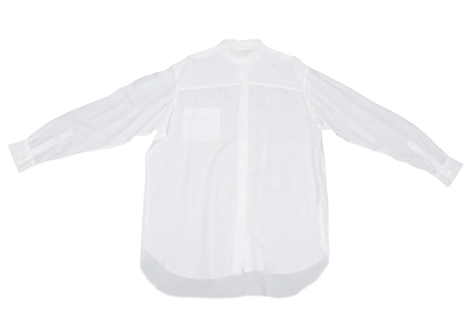 Yohji Yamamoto Yohji Yamamoto Dot Cutting Rayon Shirt White M Size US M / EU 48-50 / 2 - 13 Thumbnail