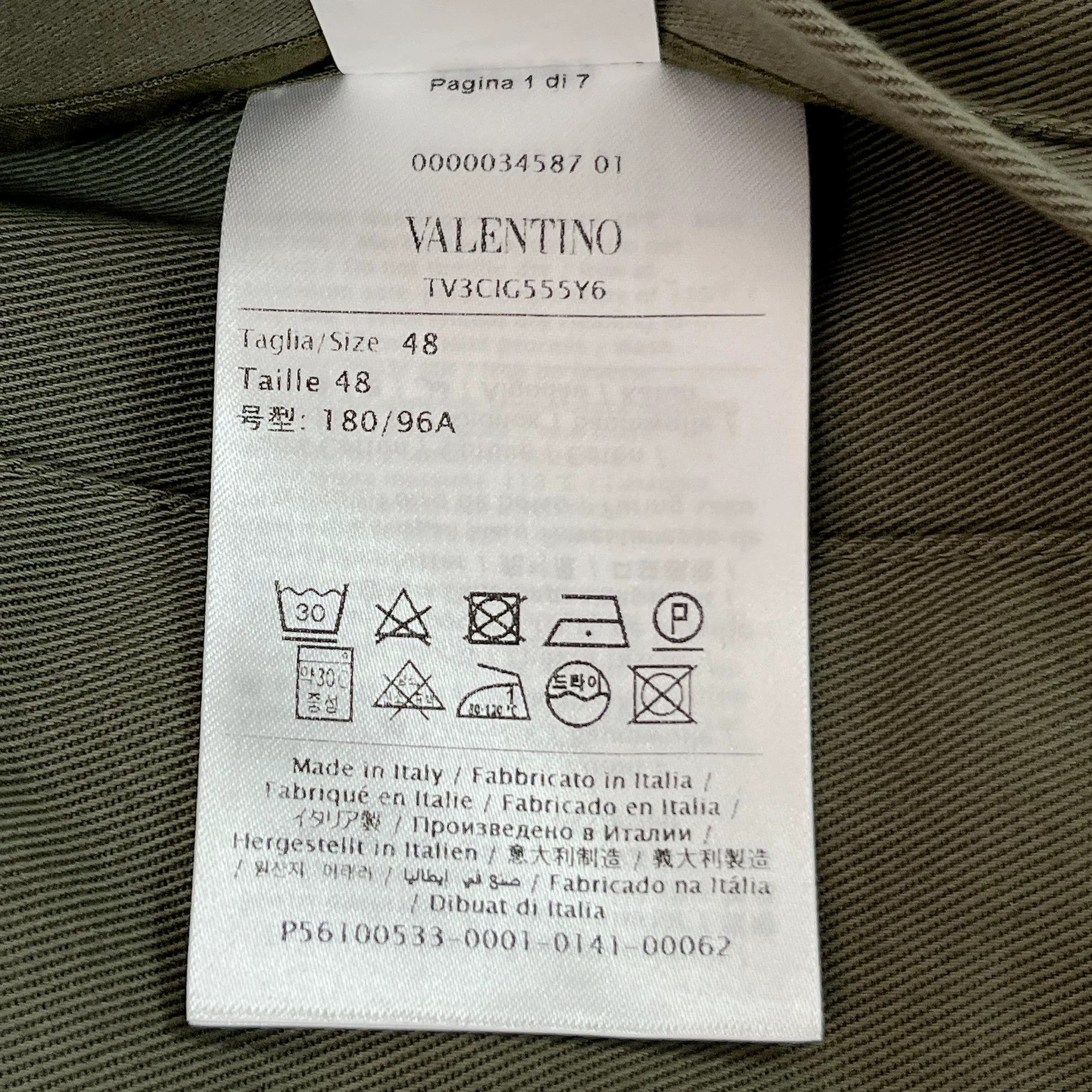 Valentino Valentino Green Print Denim Jacket 48 Size US M / EU 48-50 / 2 - 8 Thumbnail