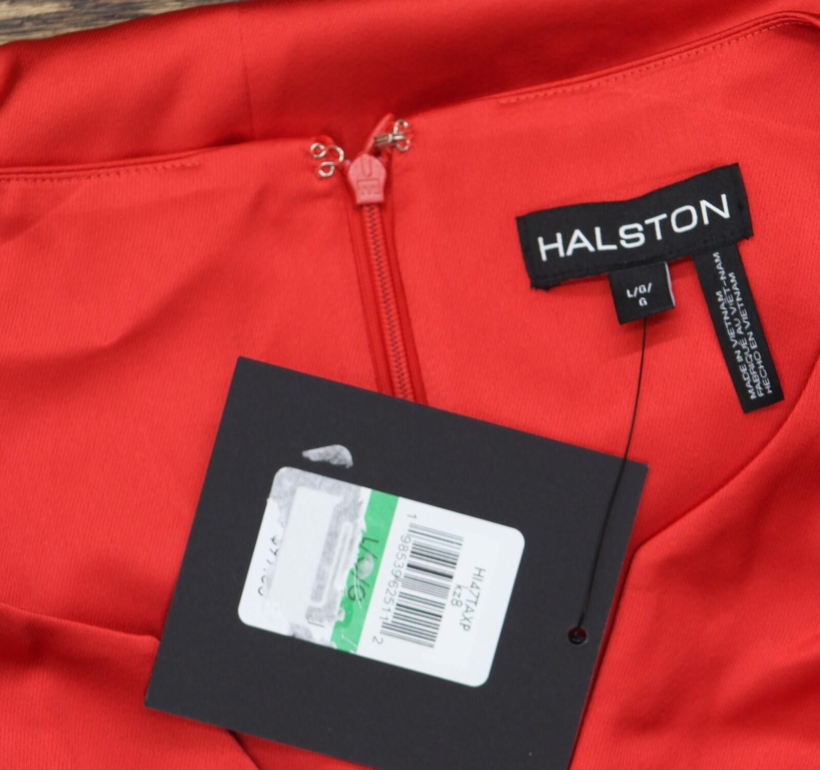 Other Halston Womens Satin Cross Over Neck Blouse Top Bright Red L Size L / US 10 / IT 46 - 4 Thumbnail