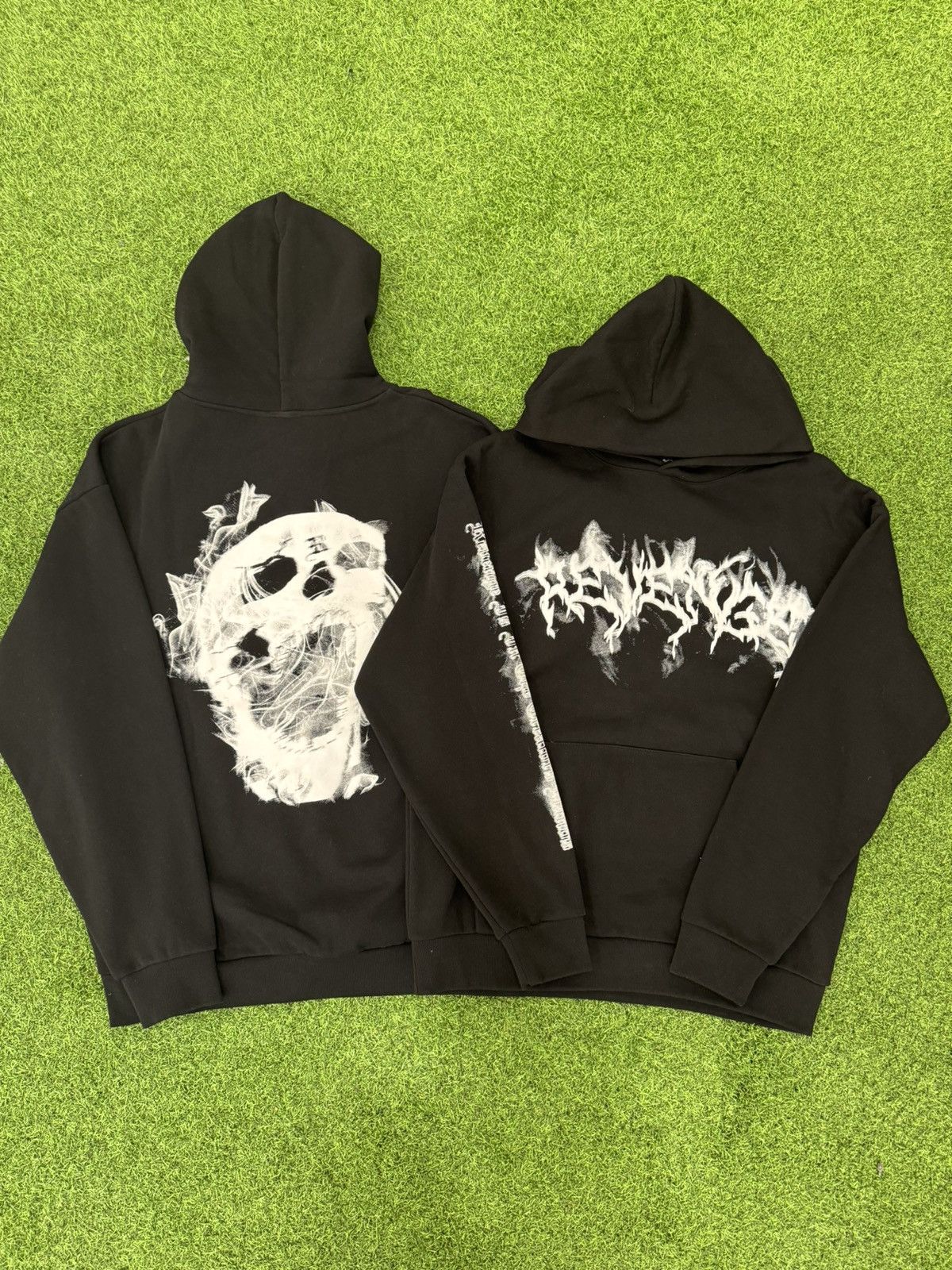 Revenge Revenge Smoke Lightning Black Hoodie Grailed