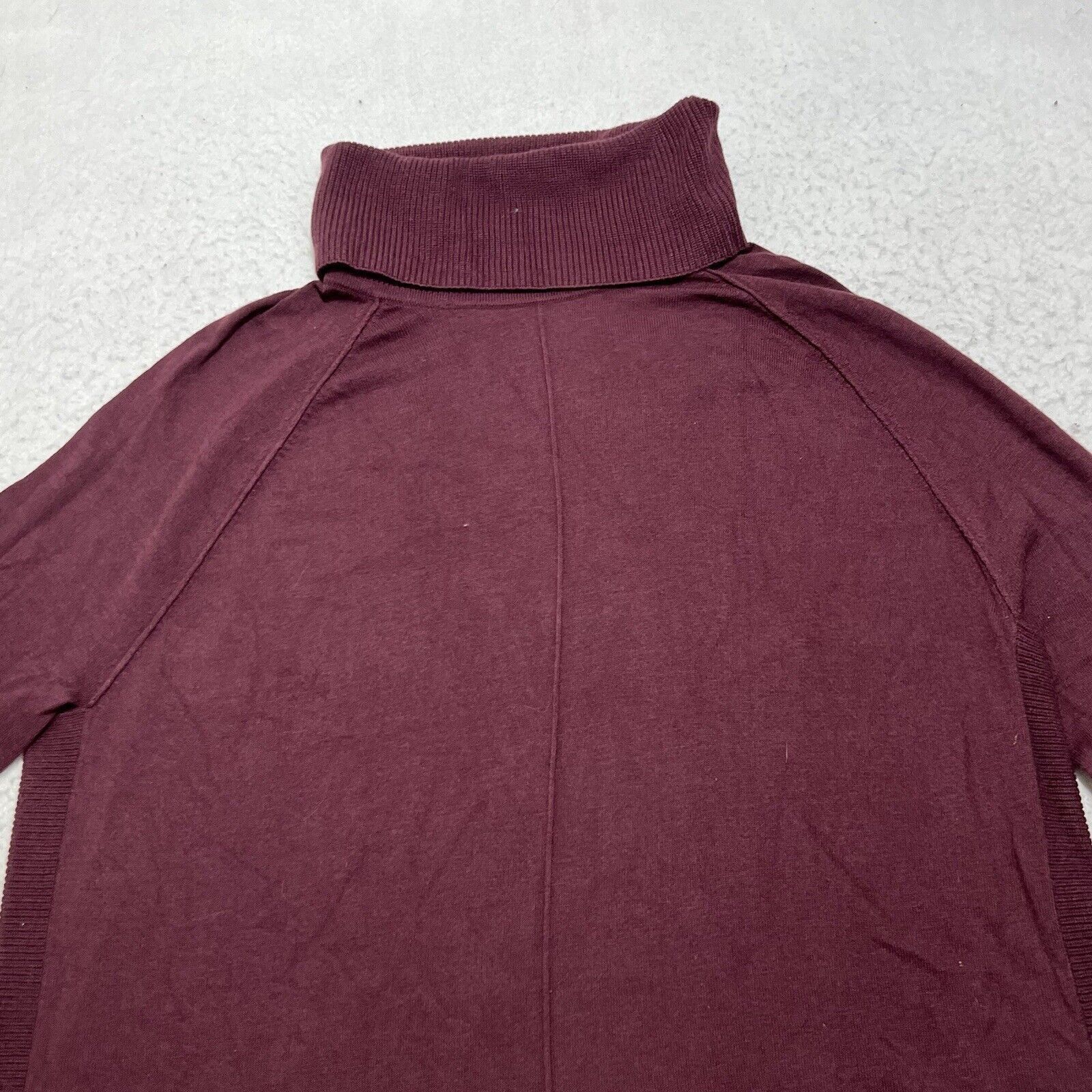 Nordstrom Caslon Women's Small Wool Blend Maroon Turtleneck Sweater Size S / US 4 / IT 40 - 2 Thumbnail