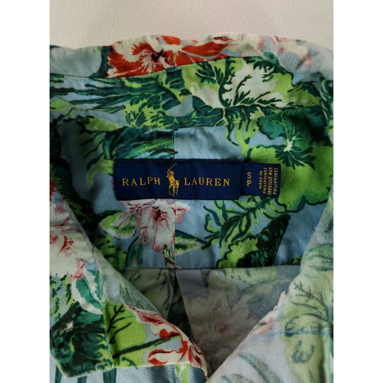 Ralph Lauren Ralph Lauren Shirt Button Down Floral Short Sleeve Green Blue Mens S Multicolor Size US S / EU 44-46 / 1 - 2 Thumbnail