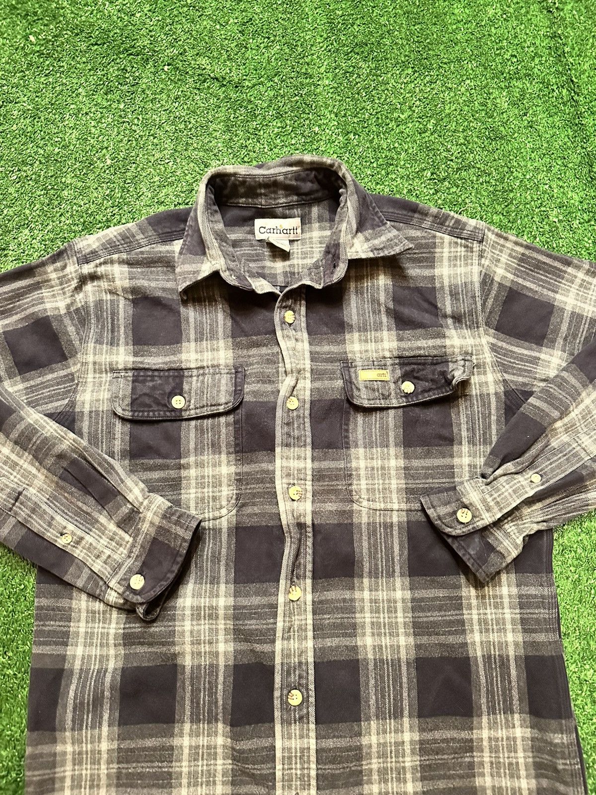 Carhartt Vintage 90s Carhartt Button Up Flannel Shirt Size S Size US S / EU 44-46 / 1 - 2 Thumbnail
