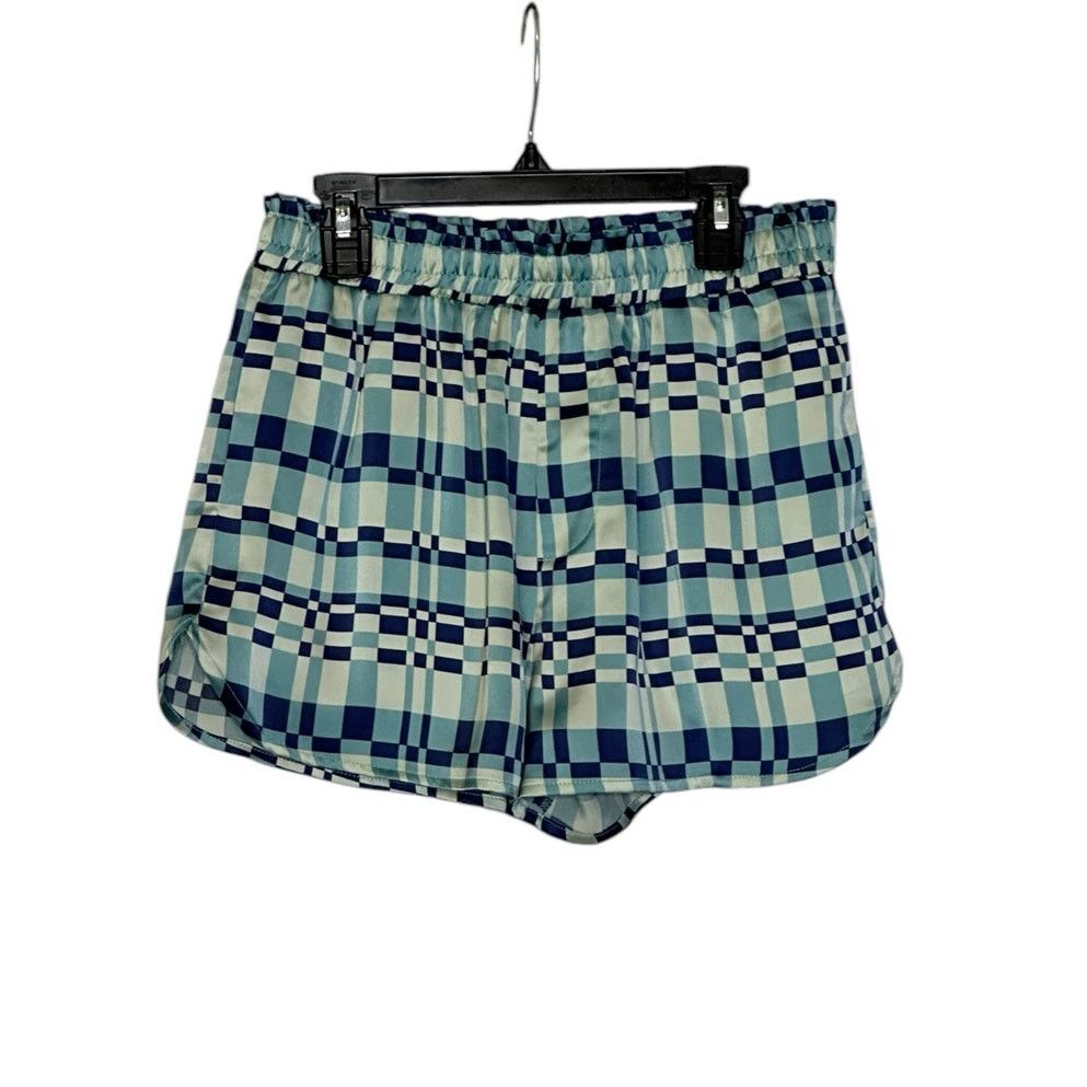 Forever 21 Forever 21 blue satin check print shorts size Medium Size 28" / US 6 / IT 42 - 1 Thumbnail