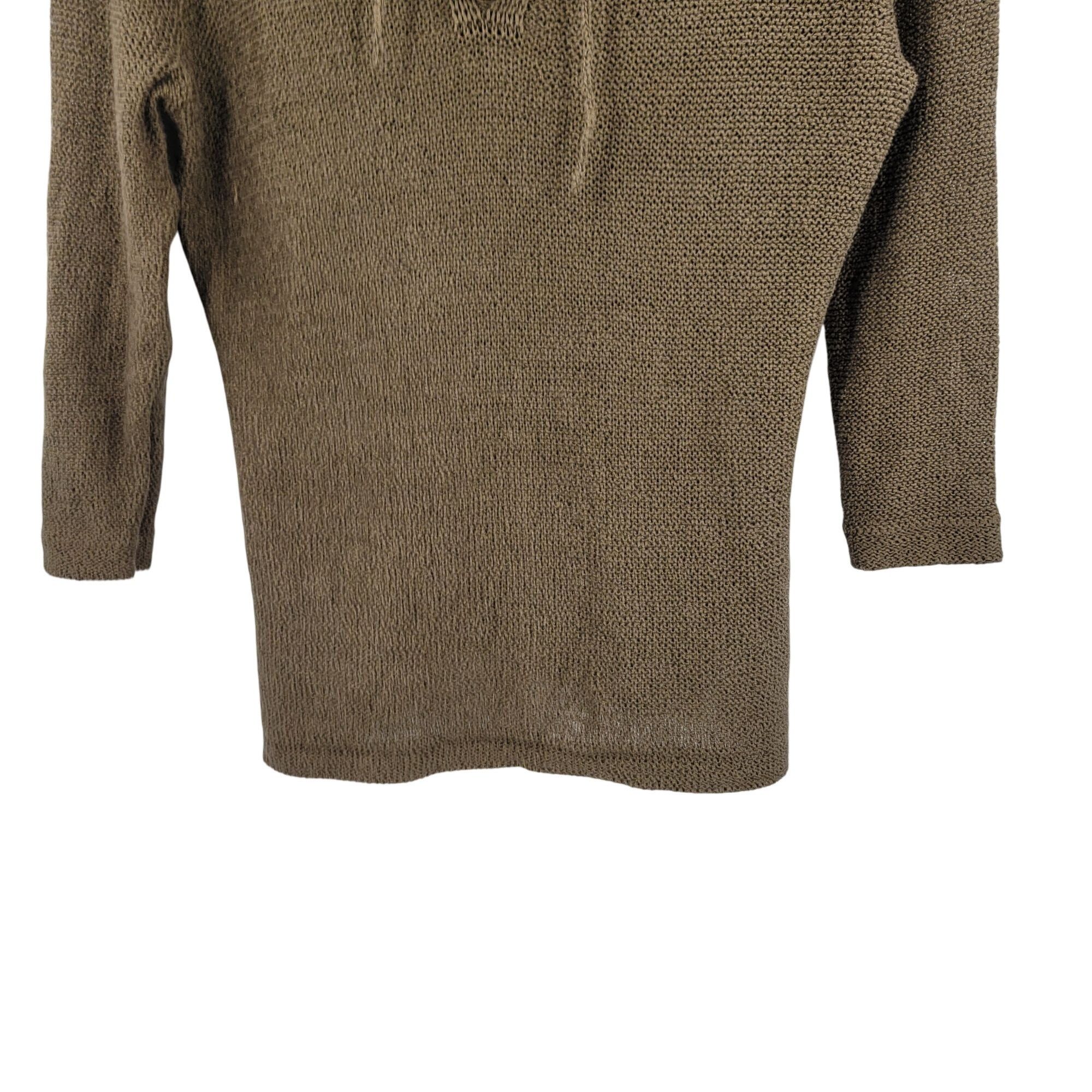 Chaps Vtg Chaps Denim Womens Army Green Open Knit Sweater Sz M Tie Size M / US 6-8 / IT 42-44 - 5 Thumbnail