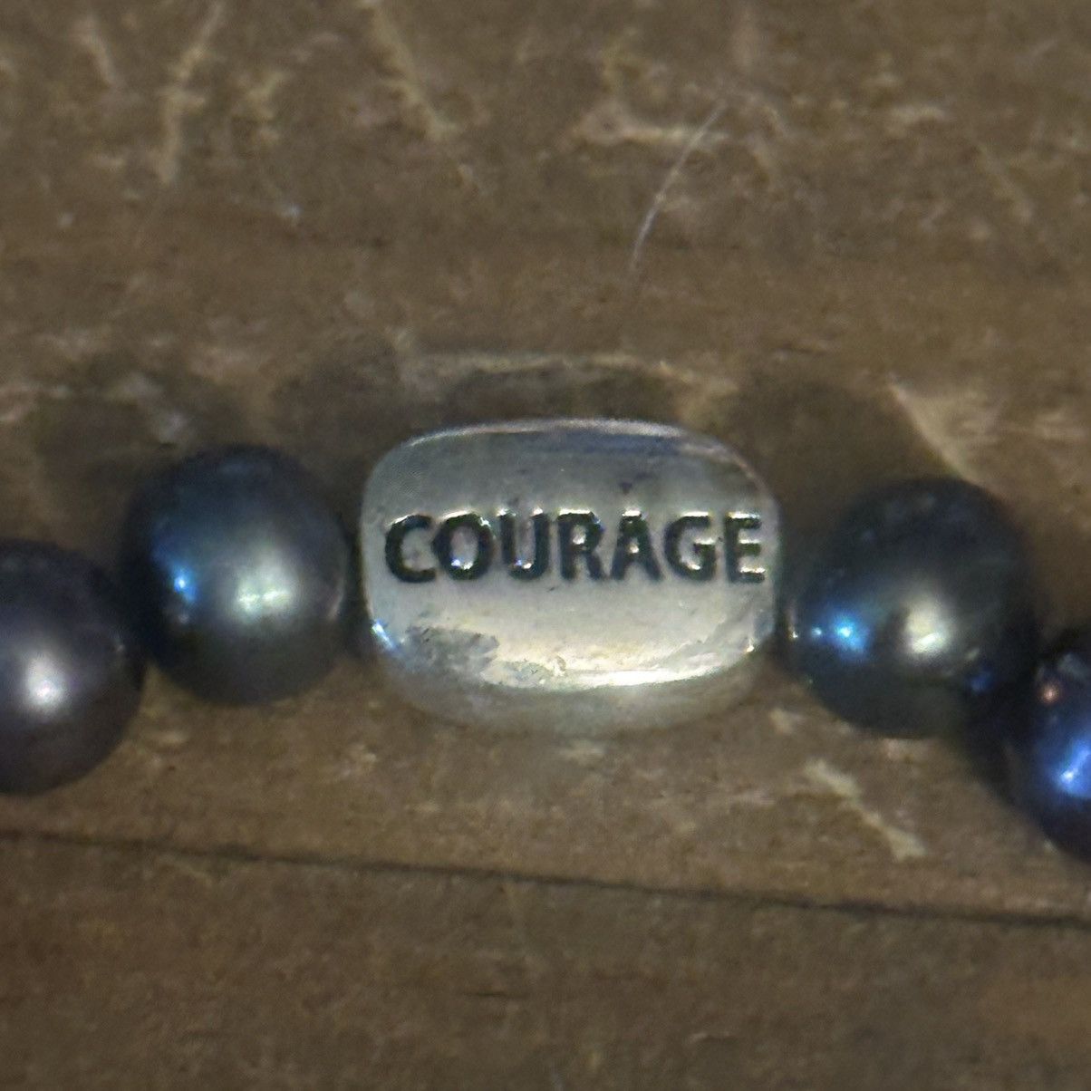 Other Sterling black freshwater pearl bead Courage bracelet Size ONE SIZE - 6 Thumbnail