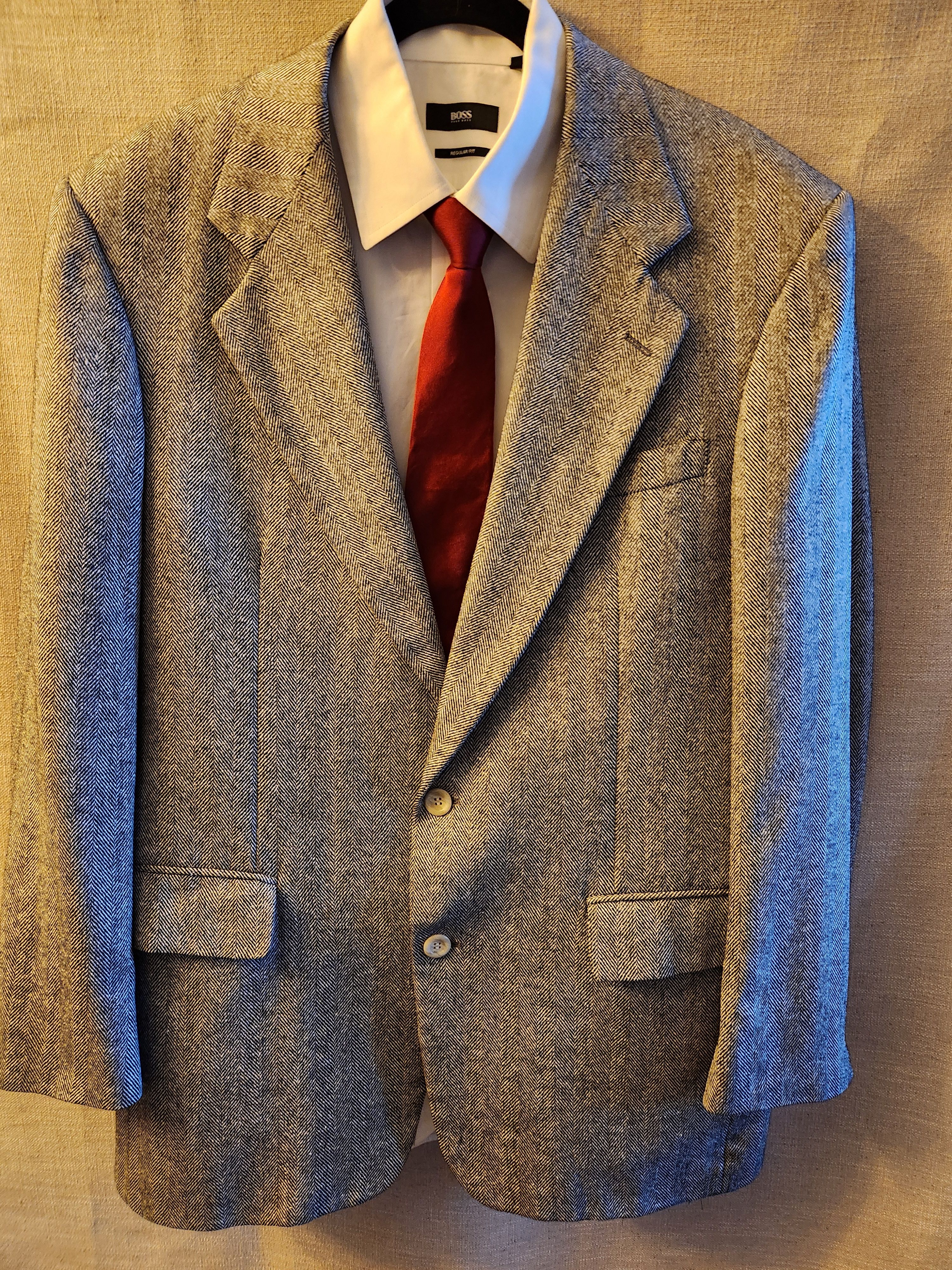 Bill Blass Classic Herringbone Blazer Size 42R - 1 Thumbnail