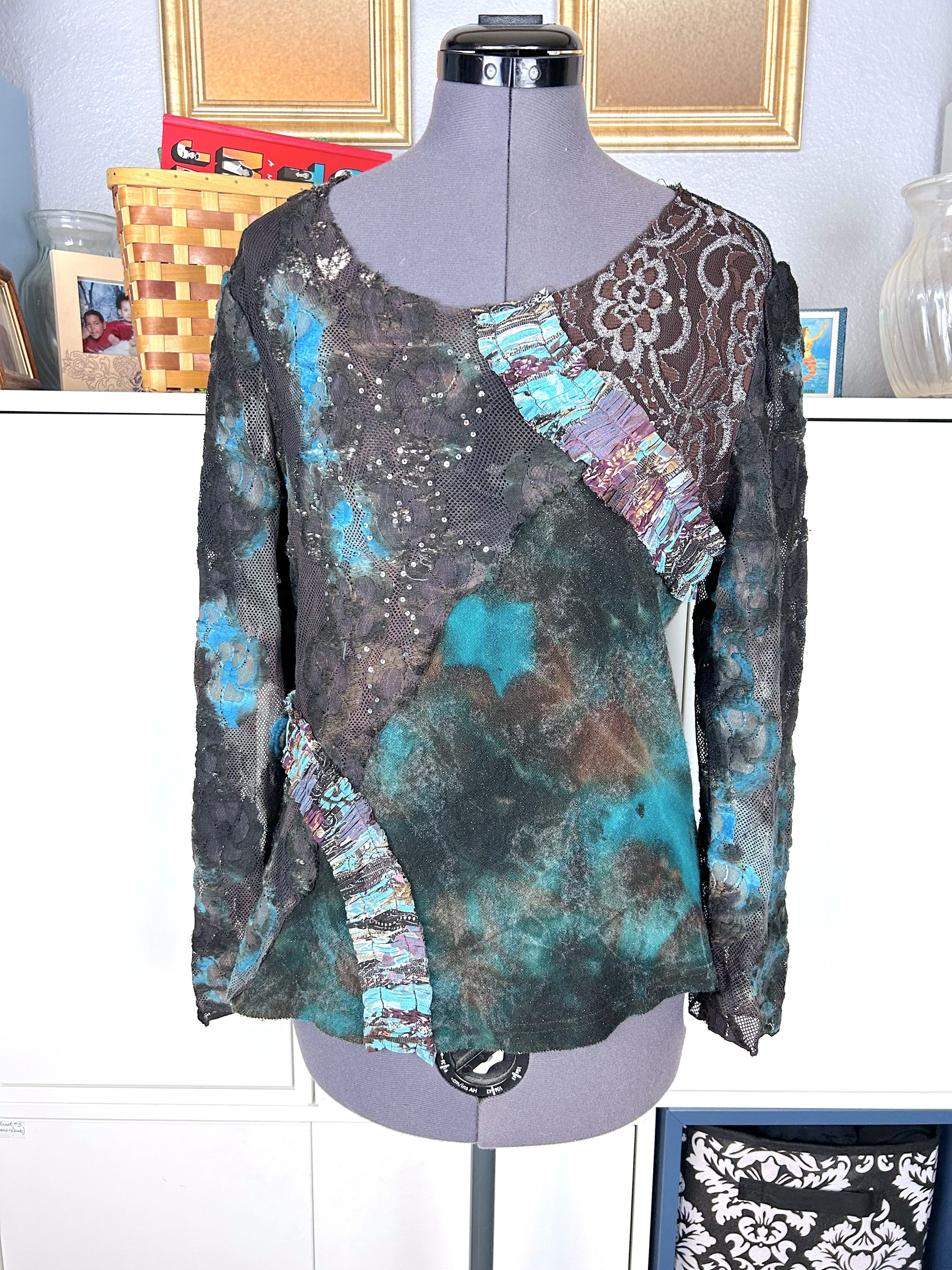 Bloomingdale's Alberto Makali Mixed Media Knit Top Size M / US 6-8 / IT 42-44 - 2 Thumbnail
