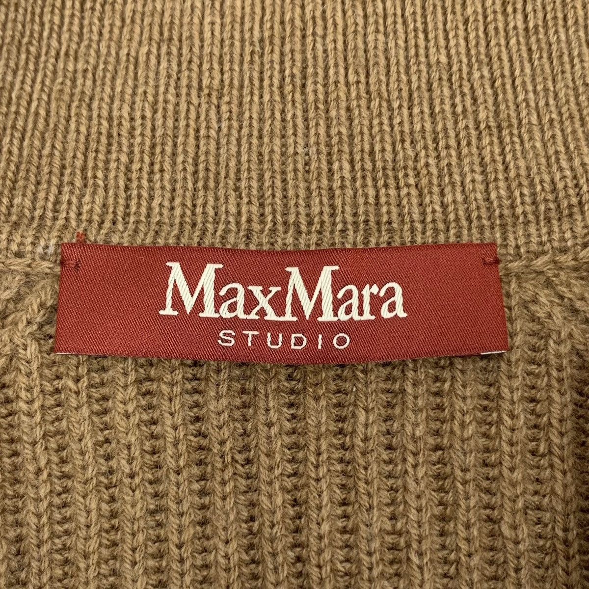 Max Mara Maxmara Dark Brown Wool Lapel Long Sleeve Knit Dress K26WX Size S / US 4 / IT 40 - 4 Thumbnail