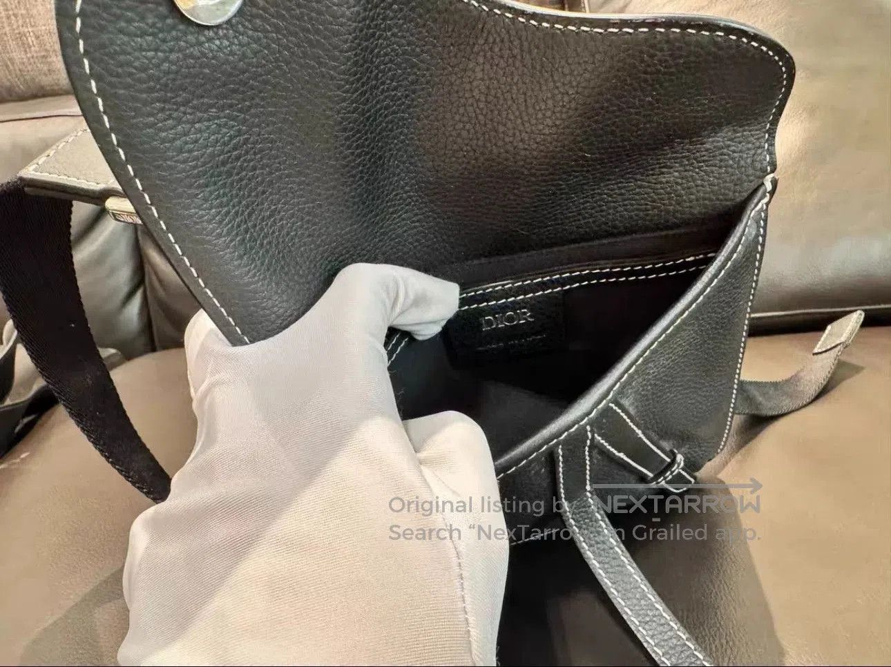 Dior Dior Saddle Bag in Black Leather. Size ONE SIZE - 6 Thumbnail