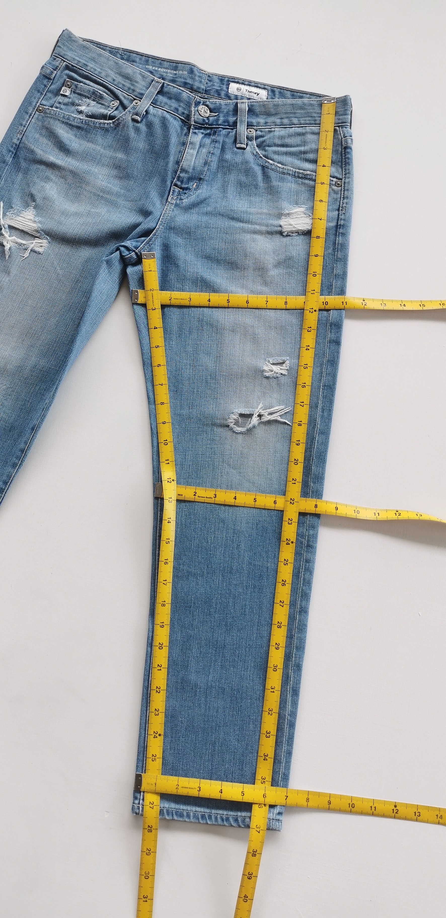 AG Adriano Goldschmied AG Adriano Goldschmied x Theory Distressed Womens Jeans Size 32" / US 10 / IT 46 - 6 Thumbnail