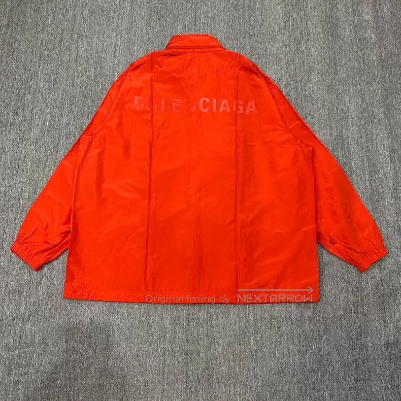 Balenciaga Balenciaga Red Embroidered Logo Windbreaker Jacket Size US M / EU 48-50 / 2 - 2 Thumbnail