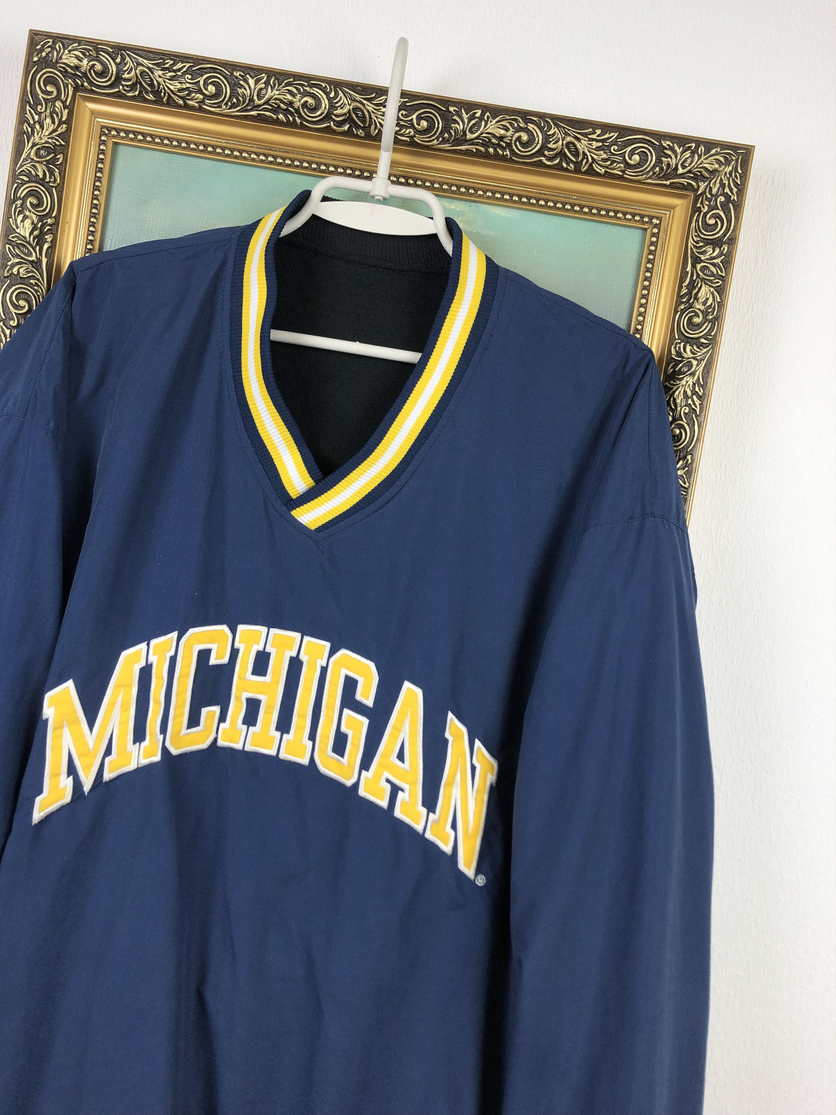 Starter Vintage Michigan Wolverines Jacket Sweatshirt Reversible Size US L / EU 52-54 / 3 - 4 Thumbnail