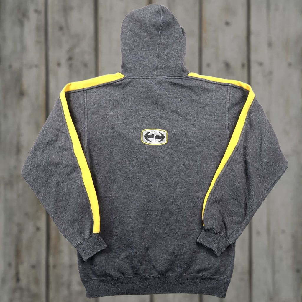 Vintage VINTAGE Split Hoodie Mens S Gray Yellow Fleece Pullover Skateboarding Shirt Size US S / EU 44-46 / 1 - 1 Thumbnail