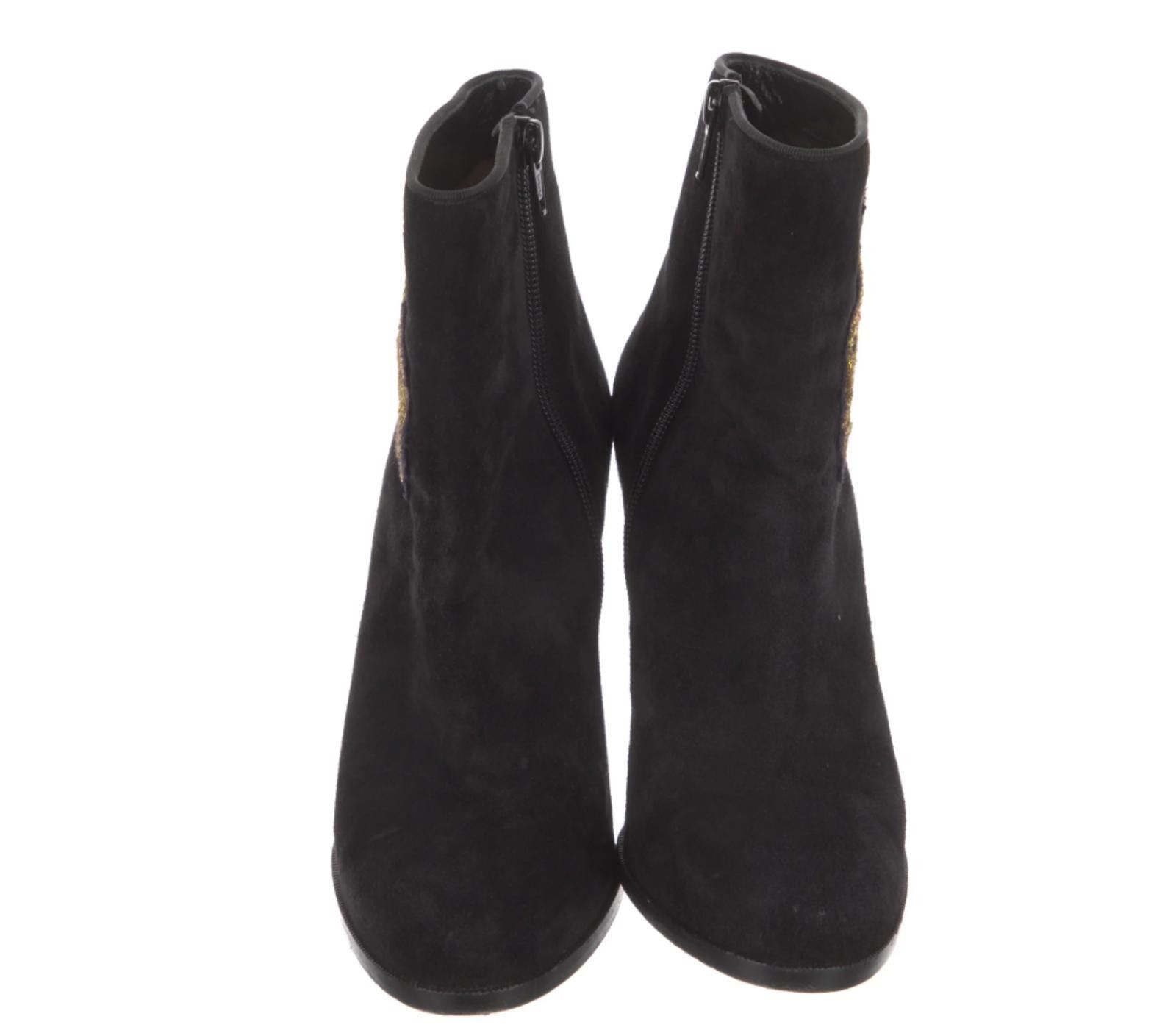 Christian Louboutin Christian Louboutin Crest Motif Suede Booties, Sz US6, IT37 Size US 6 / IT 36 - 3 Thumbnail
