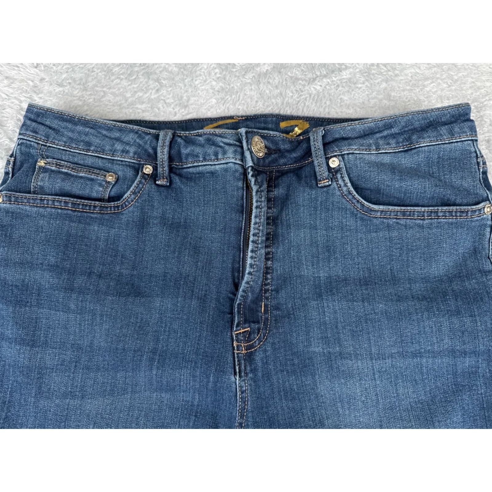 Vintage Seven7 Jeans Women 14 Blue Denim Bootcut High Rise 32x24 Raw Hem Fashion Jean Women Size 36" / US 14 / IT 50 - 4 Thumbnail