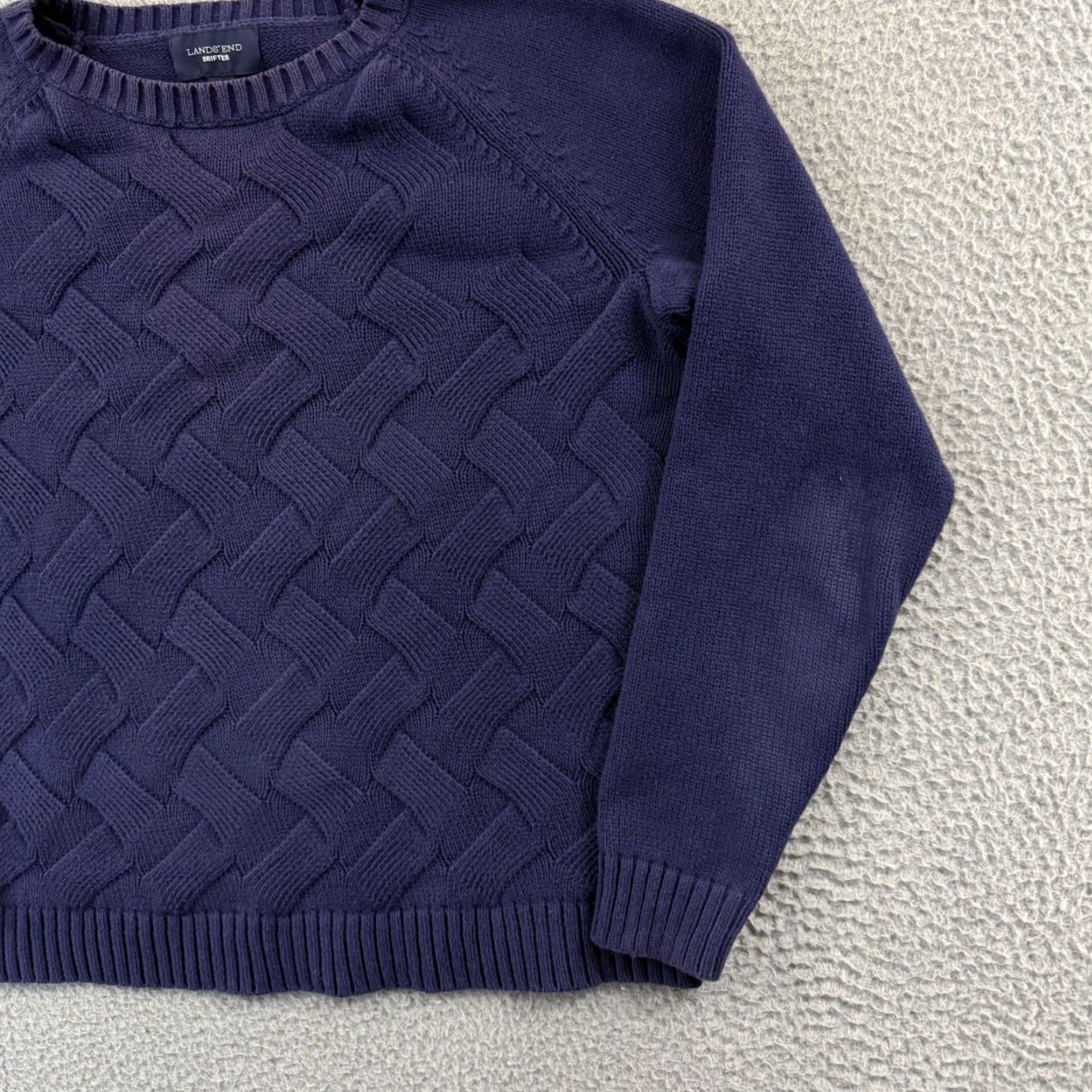 Lands' End Lands End Drifter Sweater Women XL Petite Blue Cable-Knit Pullover Size XL / US 12-14 / IT 48-50 - 5 Thumbnail