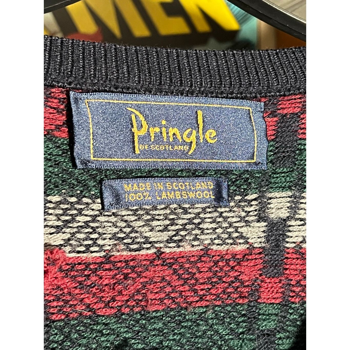 Pringle Of Scotland Pringle Of Scotland Knit V-Neck Lambswool Sweater Size US XL / EU 56 / 4 - 2 Thumbnail