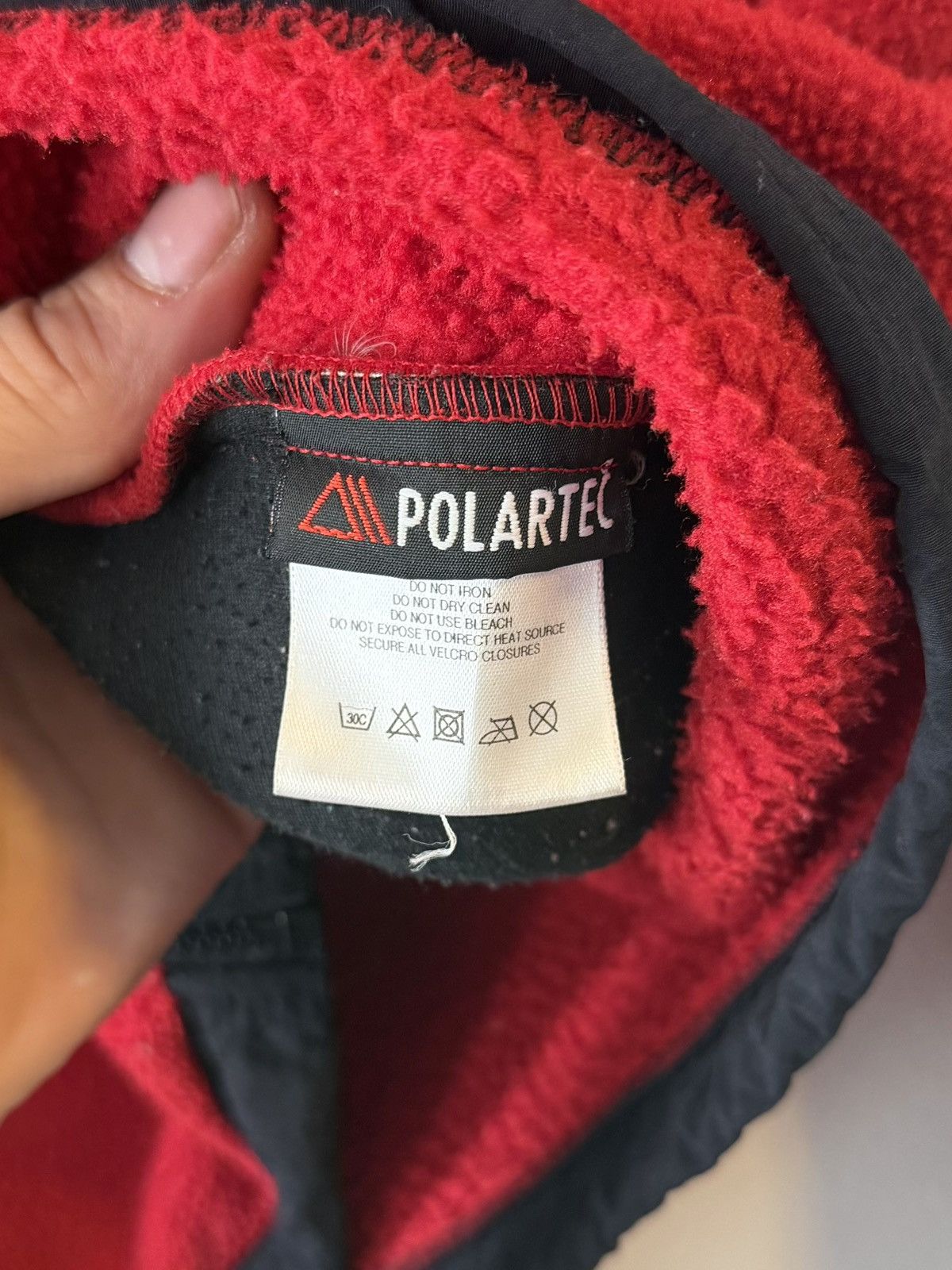 The North Face vintage 90s-y2k TNF made in USA red zip up fleece jacket Size US L / EU 52-54 / 3 - 9 Thumbnail