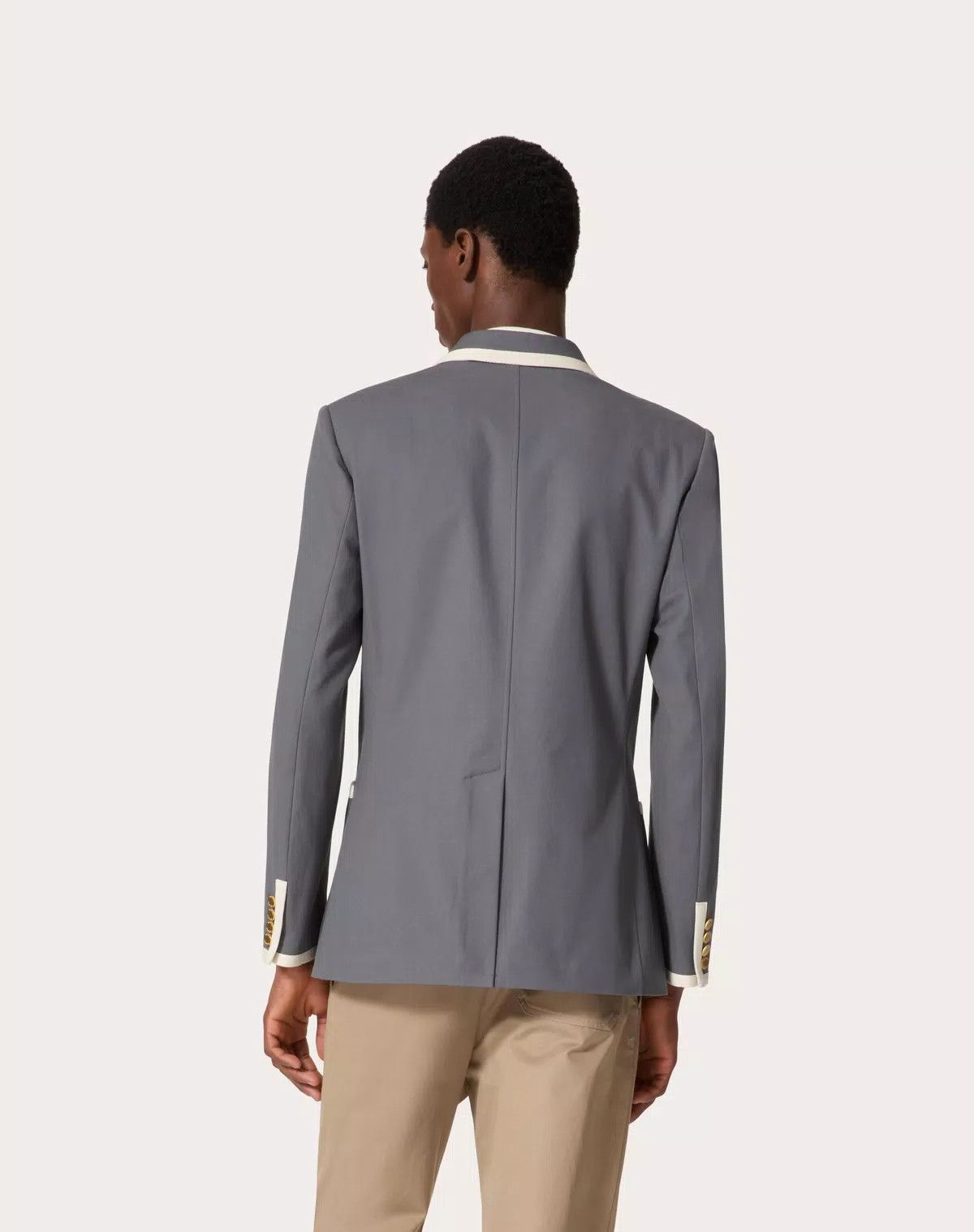 oc11z0725 Double Breasted Jacket in Slate Grey